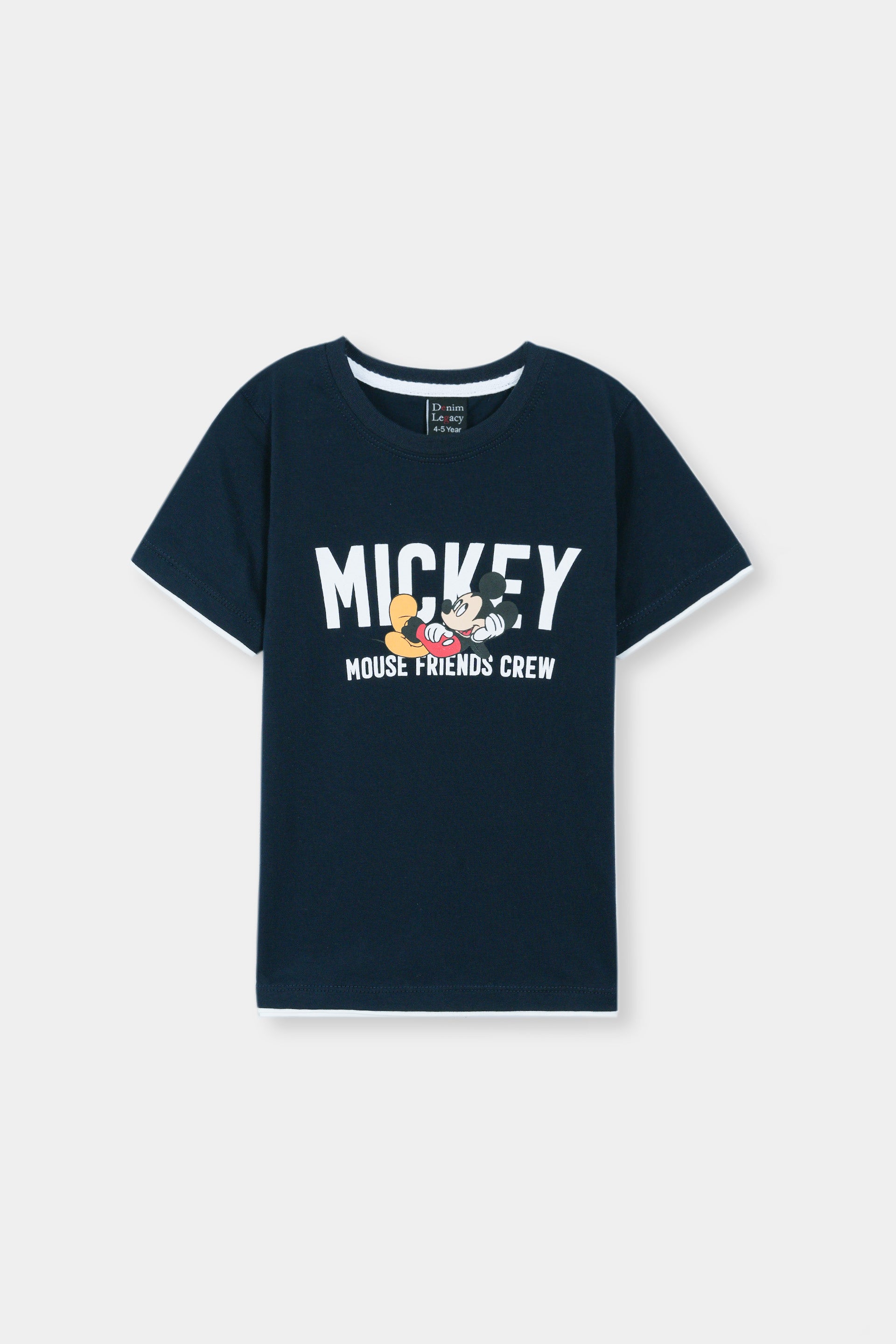Boys Fashion T-shirts Half sleeves with contrast borders in Cotton Jersey Fabric Navy Blue