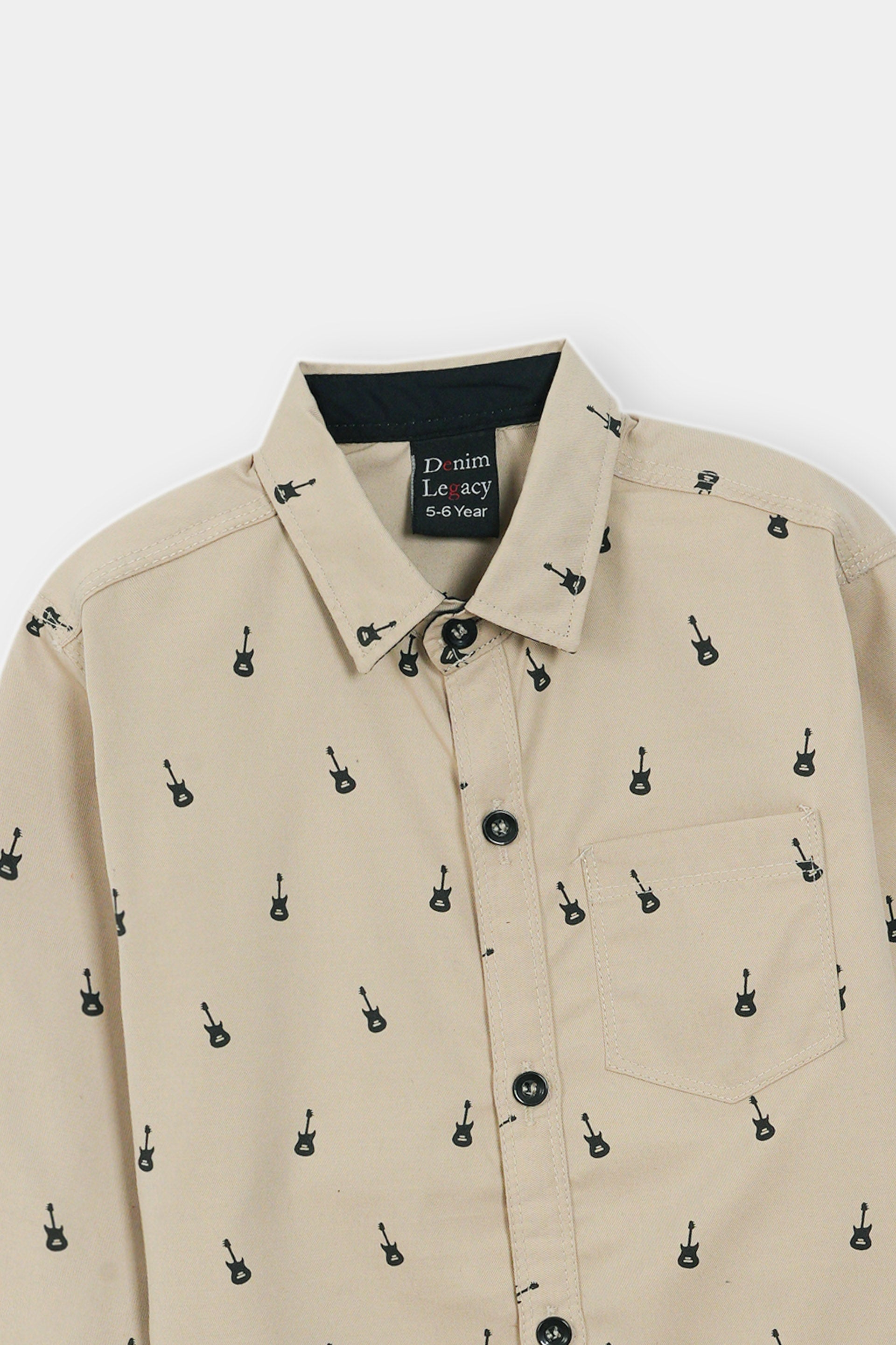 Beige Boys Full Sleeve Casual Shirts