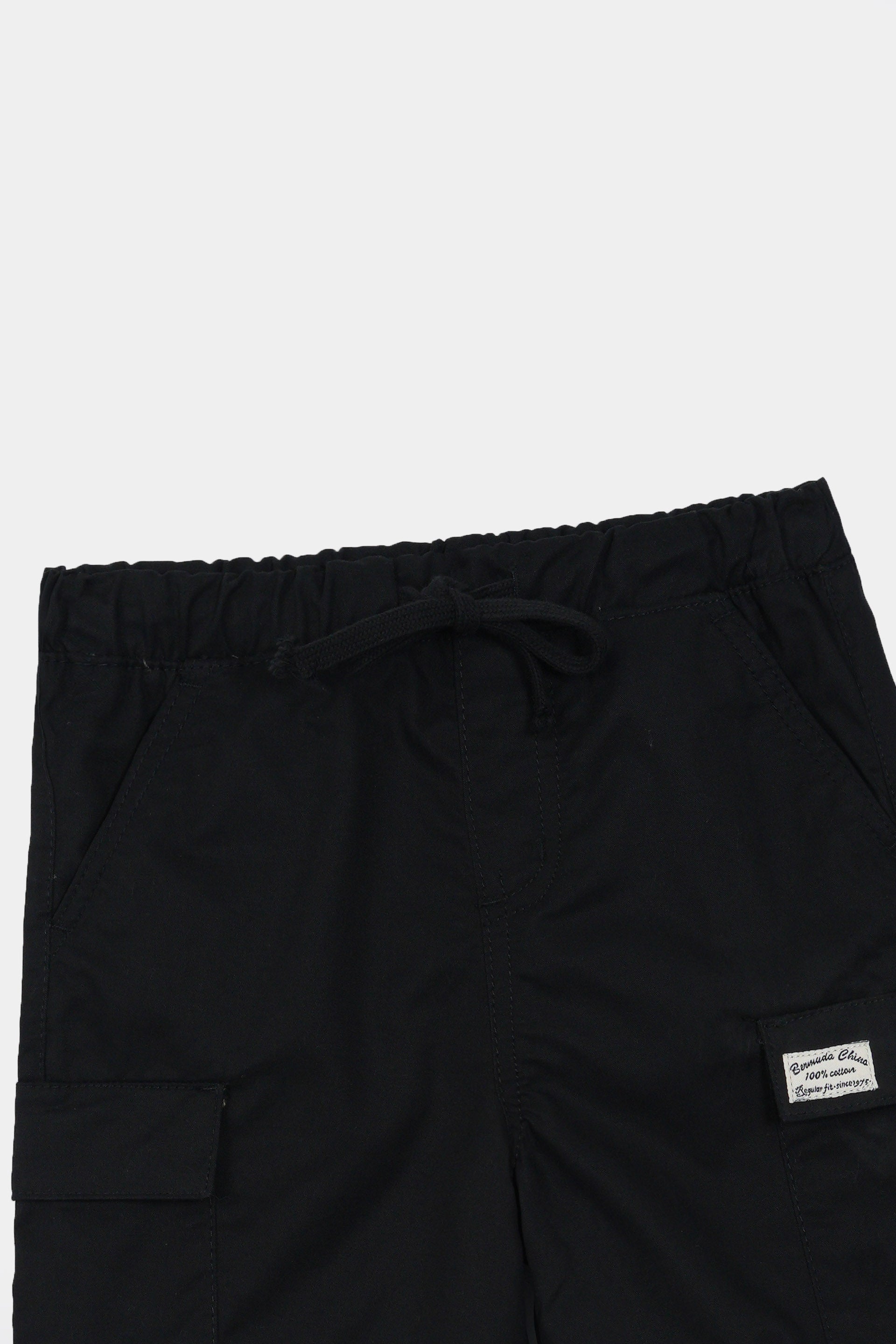 Boys Shorts Cotton Stretch Fabric Colour Black