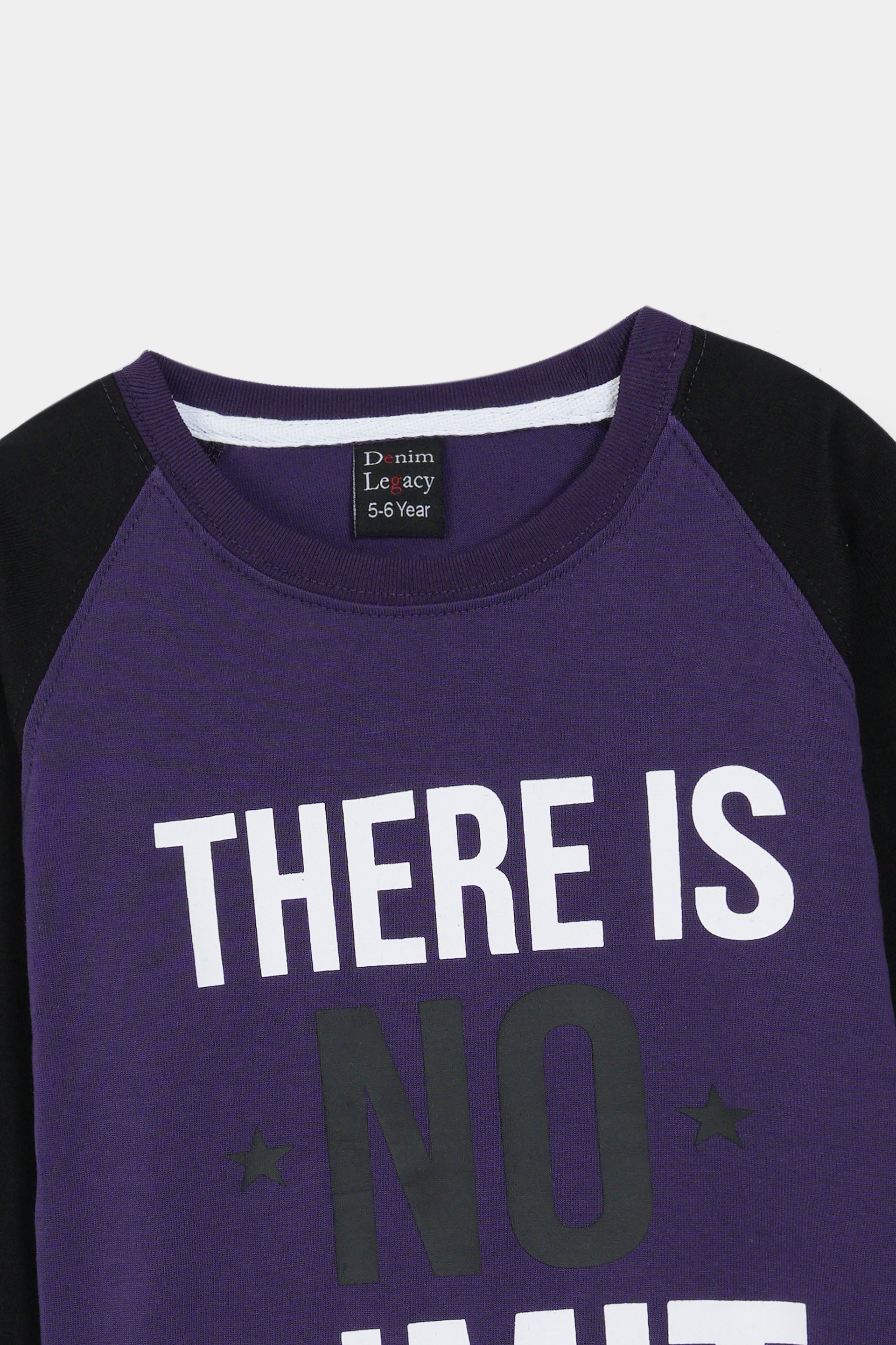 Boys Fashion T-shirts Full sleeves in Cotton Jersey Fabric Purple with black sleeves