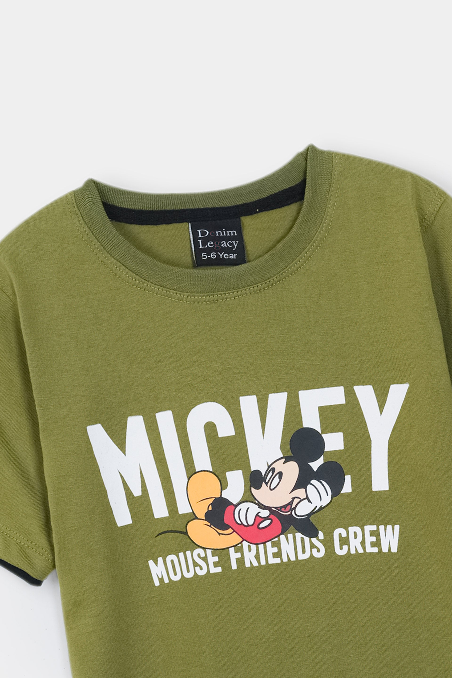 Boys Fashion T-shirts Half sleeves with contrast borders in Cotton Jersey Fabric Green