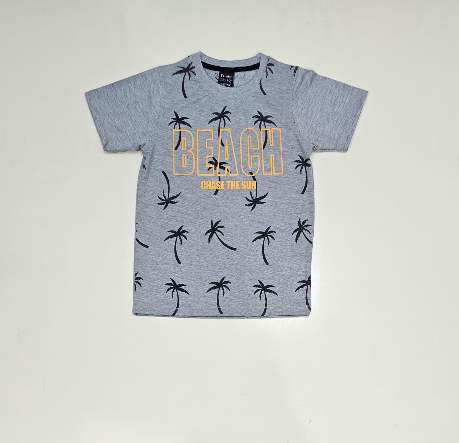 Boys Fashion T-shirts cotton jersey Light Grey. Full body print