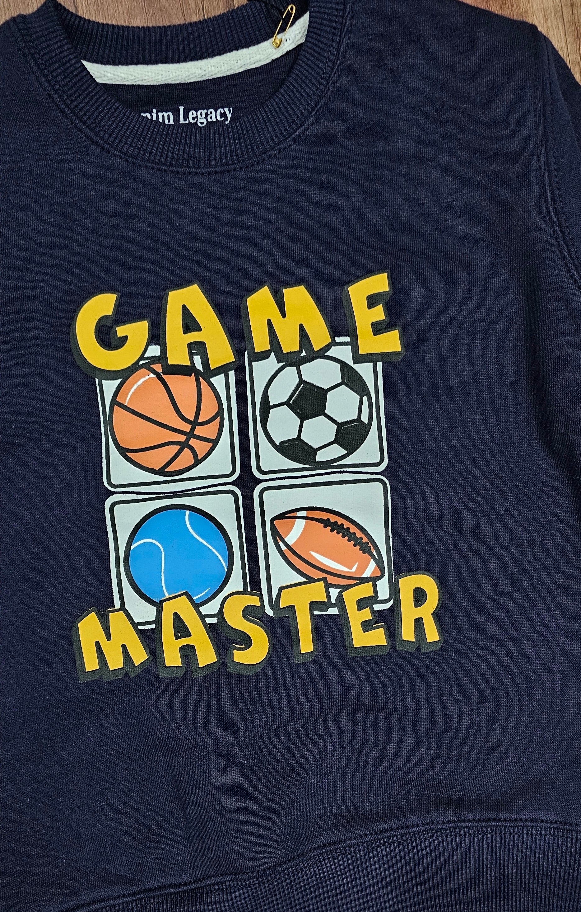 Boys Winter Dark Navy Blue Swestshirt trouser Suit in Cotton fleece fabric