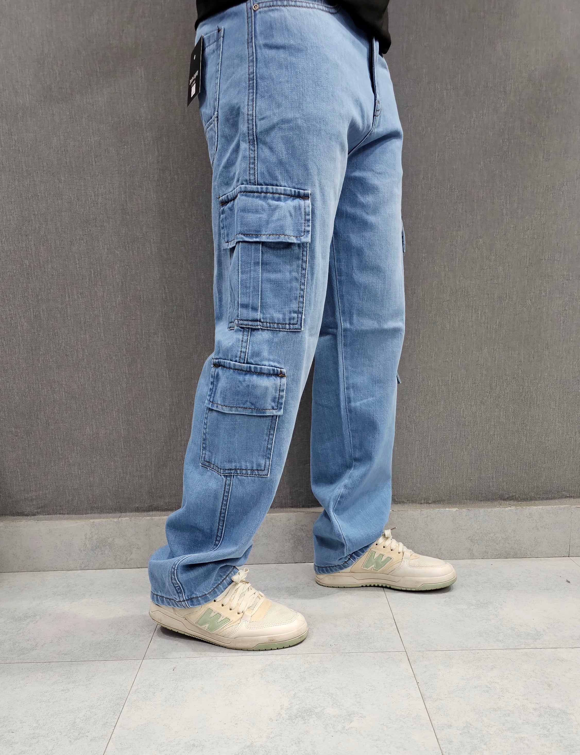 DL - Light Blue. Denim Legacy Loose Fit Jeans, 8 pocket, soft comfortable non stretch Denim.