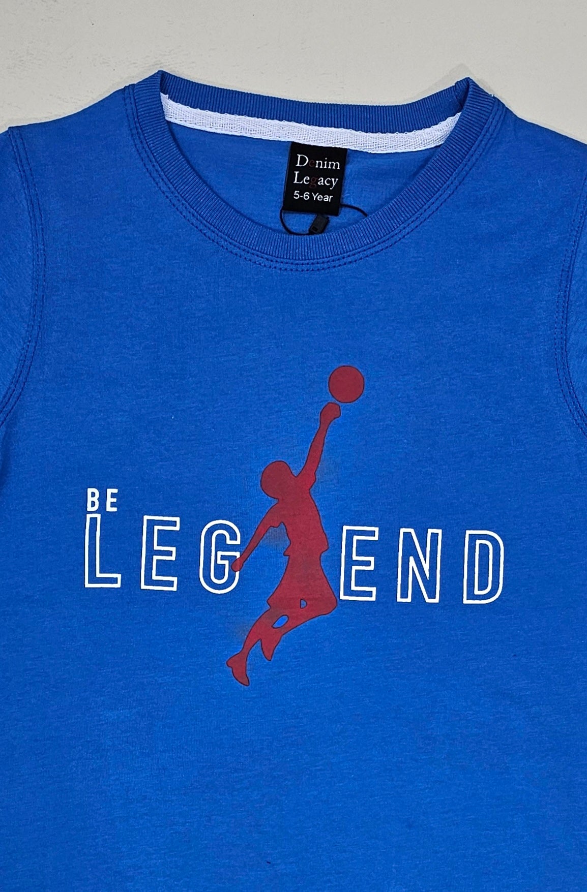 Boys Fashion T-shirts cotton jersey Royal Blue with contrast fabric.