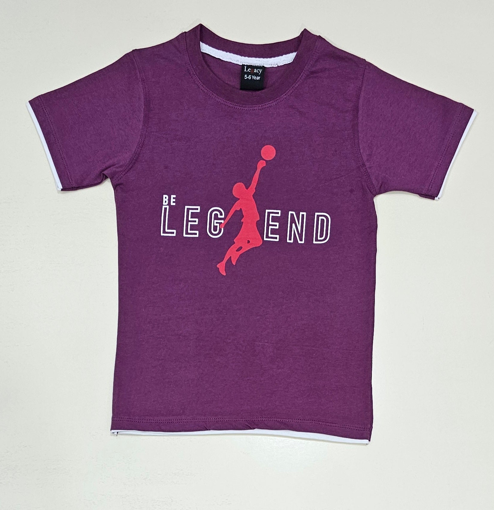 Boys Fashion T-shirts cotton jersey, Burgandy colour with contrast fabric.
