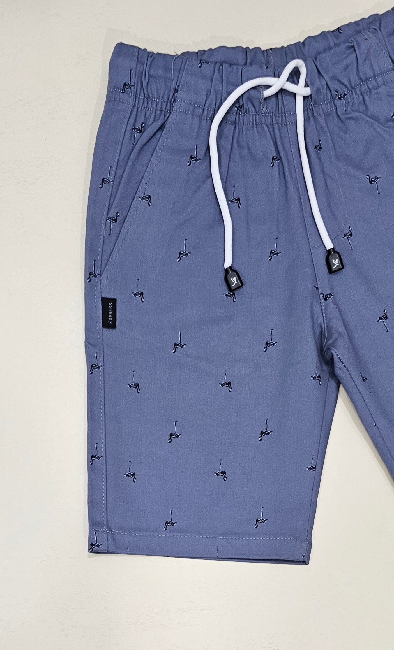 Boys printed Shorts, Cotton Stretch Fabric, Grey colour.