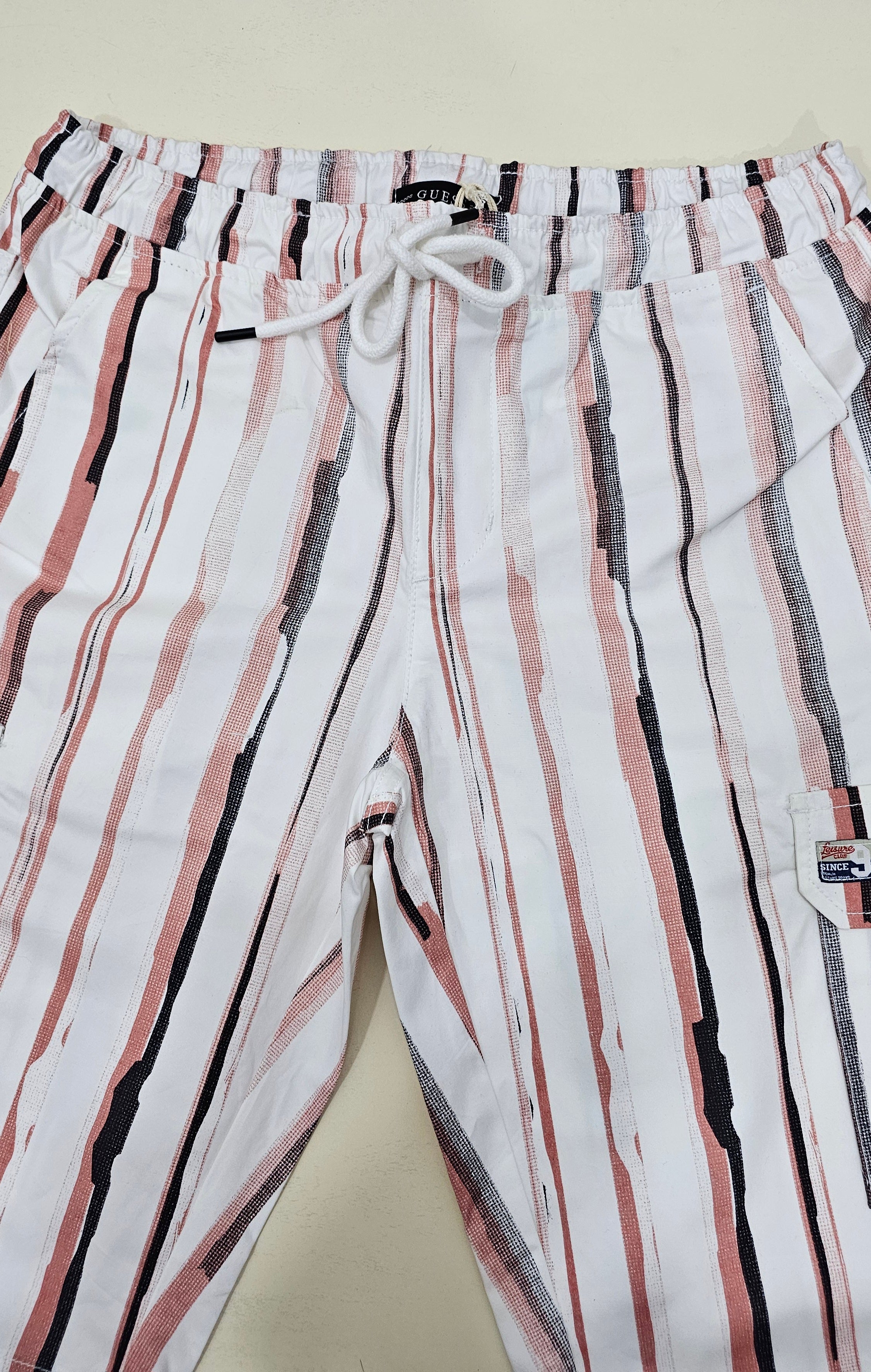 GUS. Mens Cotton 6 pocket Shorts. Tropical Red