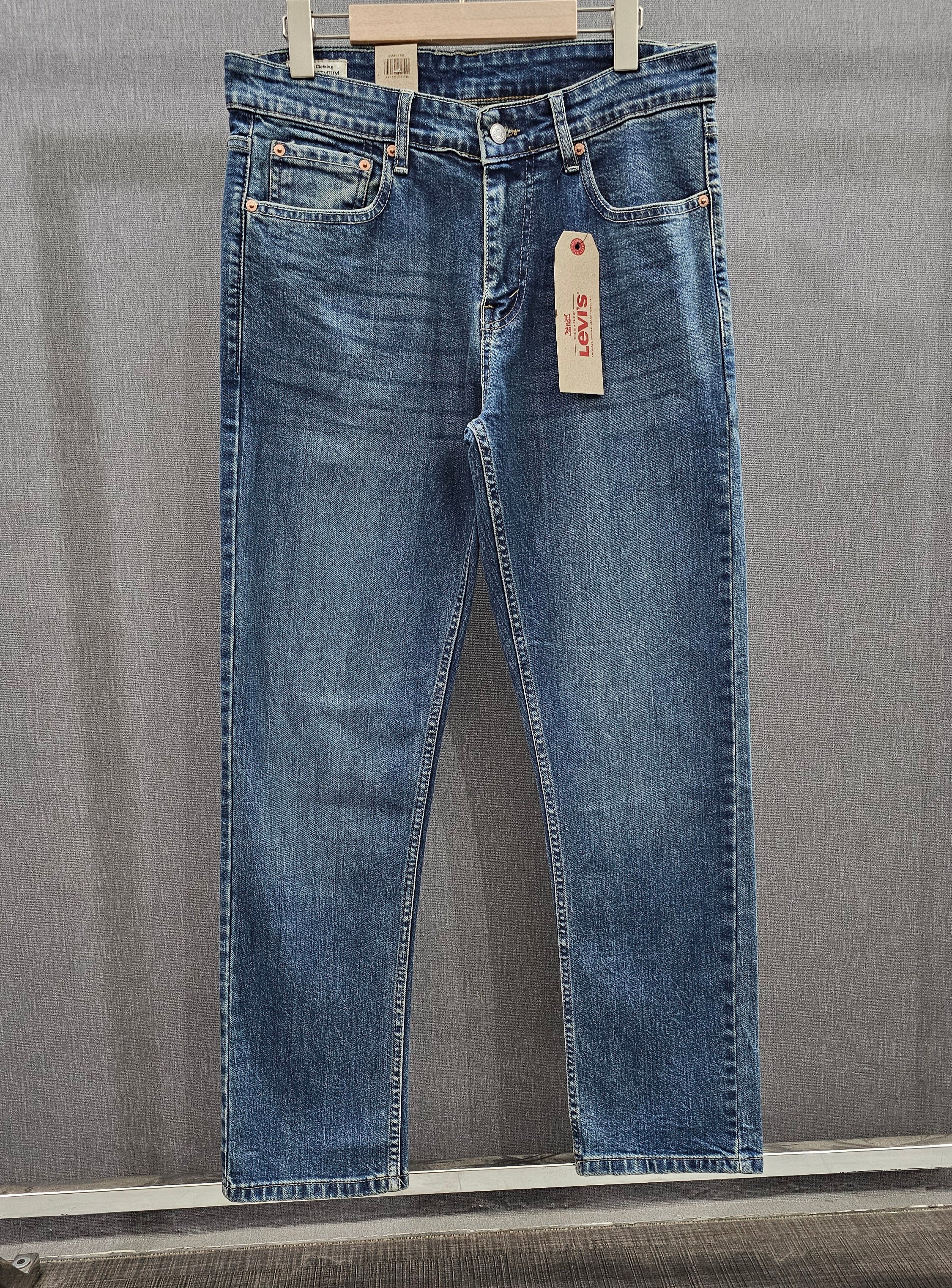Mens Regular Fit Jeans, soft comfortable Stretch Denim Fabric, Mid Tinted blue.