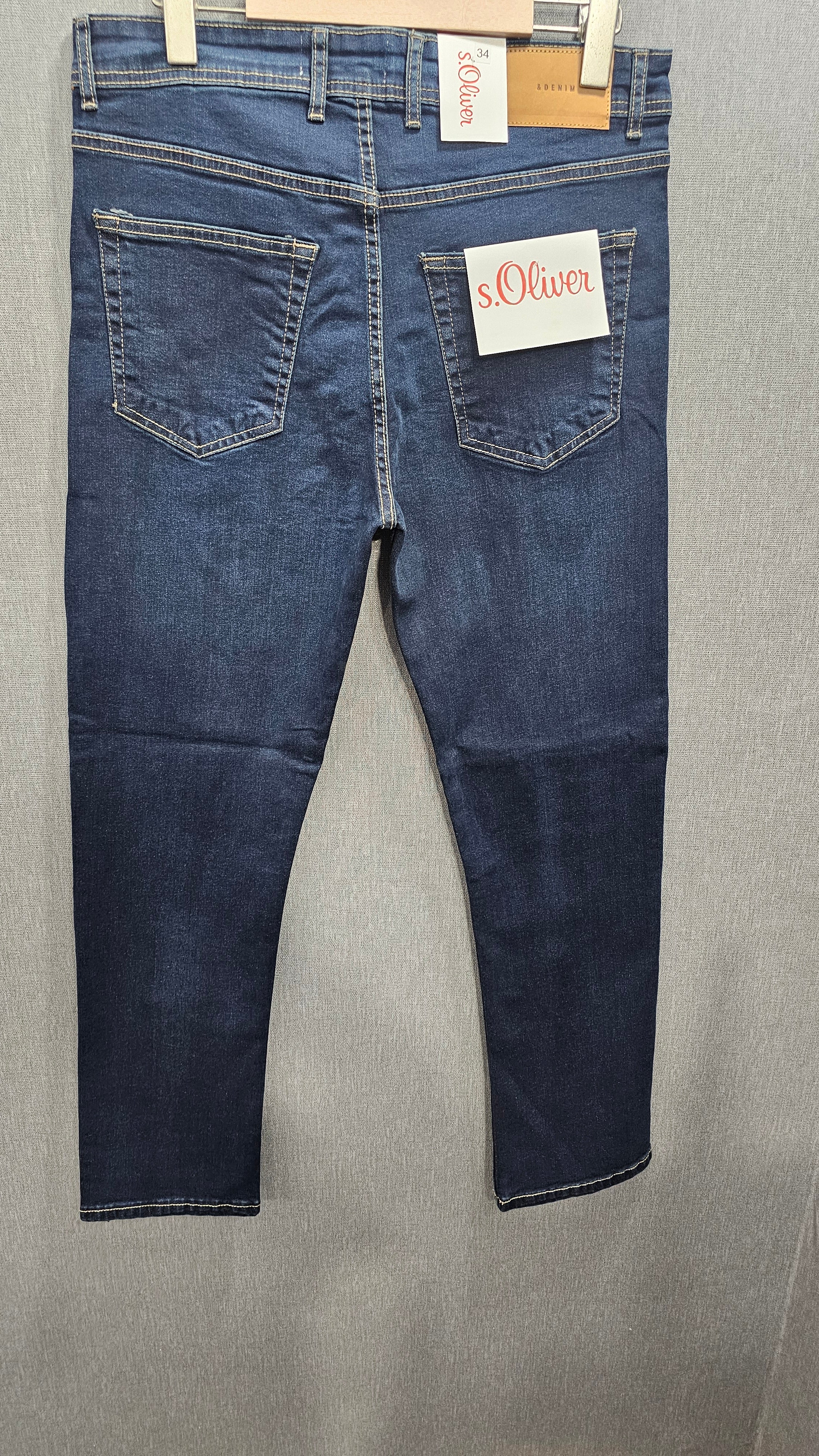 SO- Mens Regular Fit Jeans, soft comfortable Stretch Denim Fabric, Dark Tinted Blue colour.