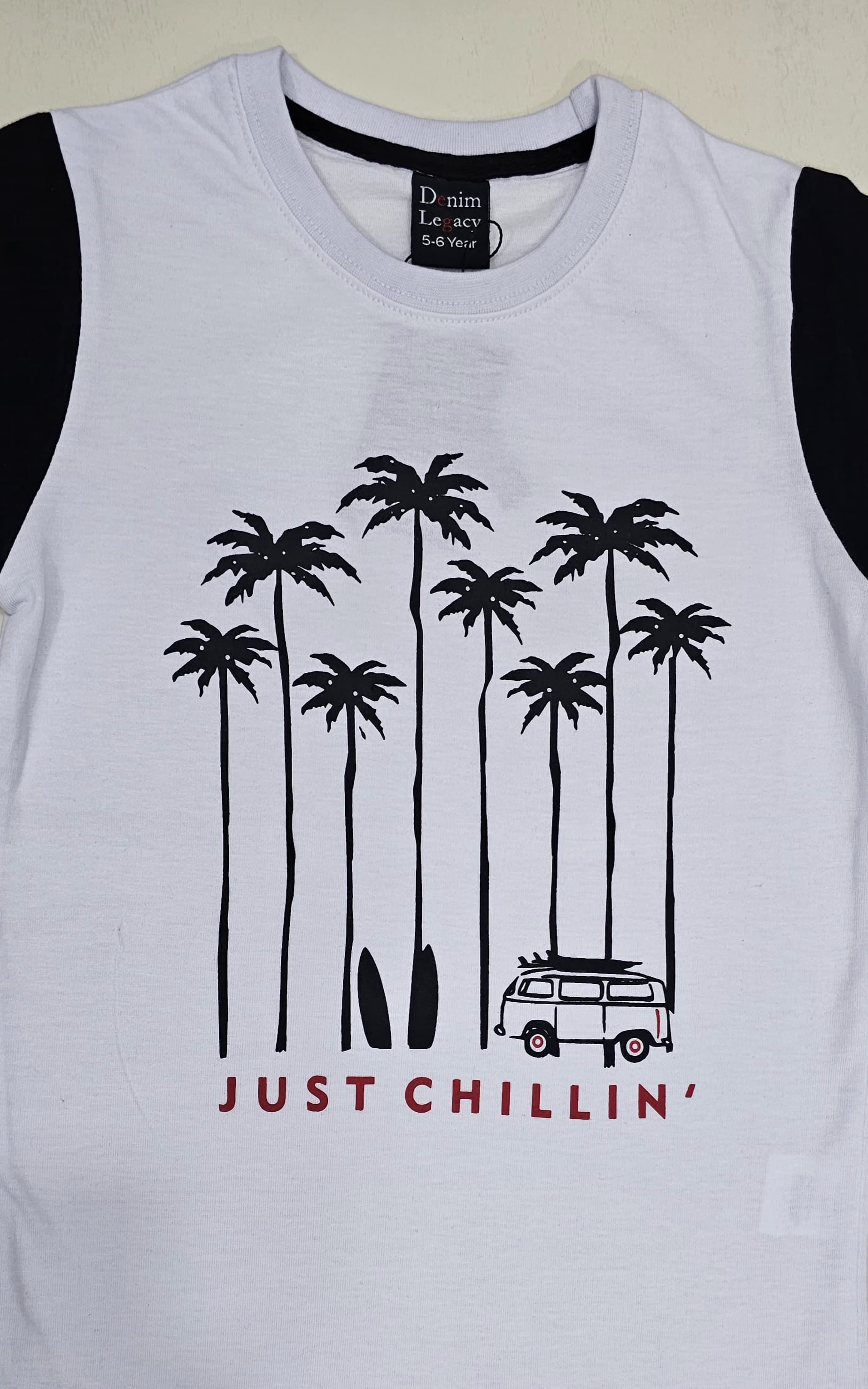 Boys Fashion T-shirts cotton jersey Black with contrast black arms