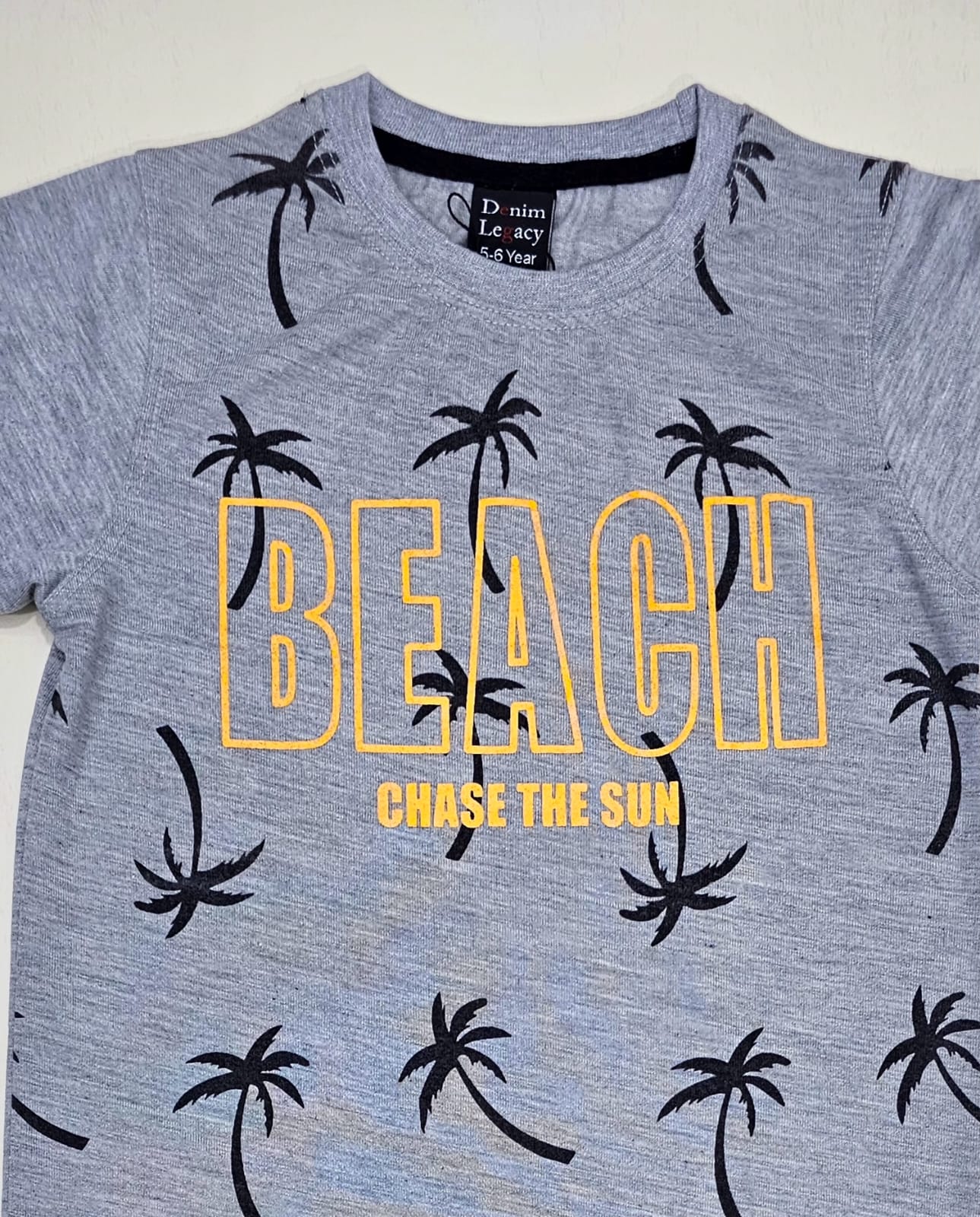 Boys Fashion T-shirts cotton jersey Light Grey. Full body print