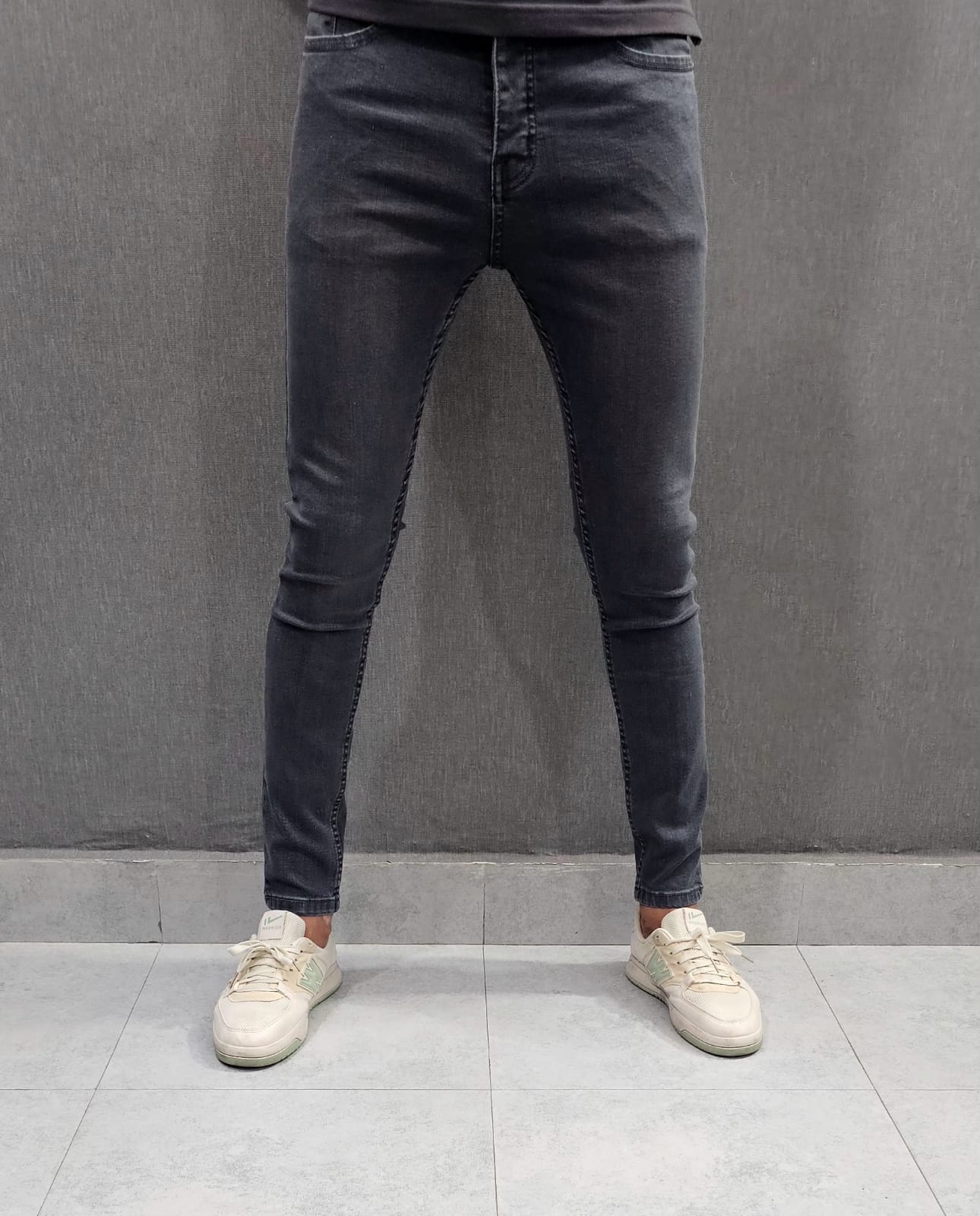 Mens Premium Stretch Ankle Jeans. Soft comfortable Stretch Denim Fabric Grey