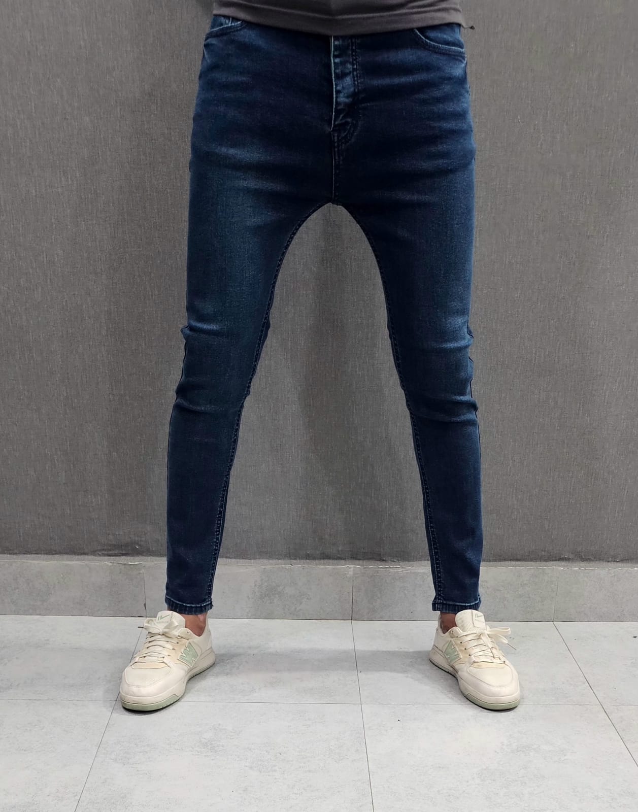 Mens Premium Stretch Ankle Jeans. Soft comfortable Stretch Denim Fabric Tinted Green