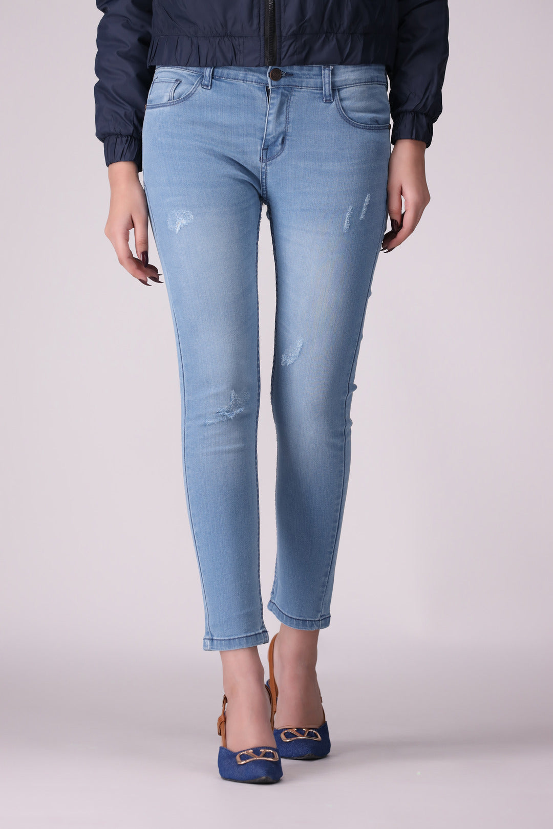 Light Blue Ripped super stretch Ladies Jeans