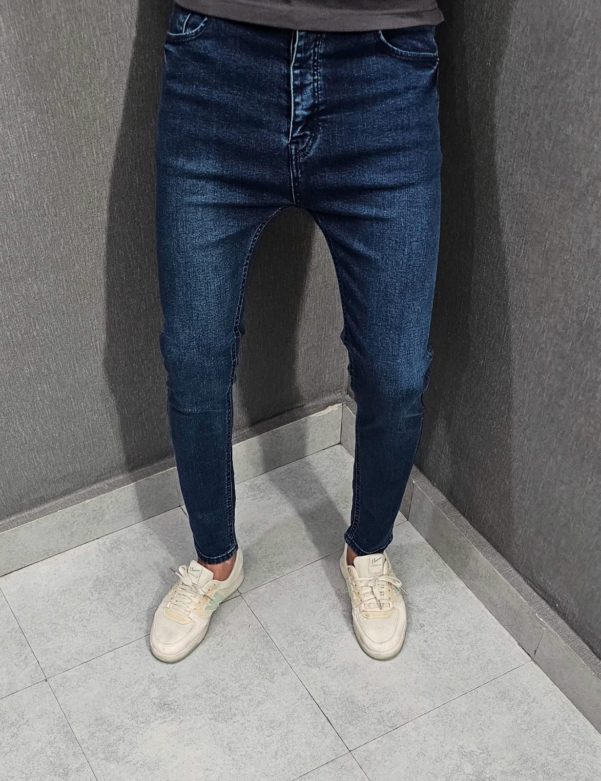 Mens Premium Stretch Ankle Jeans. Soft comfortable Stretch Denim Fabric Tinted Green