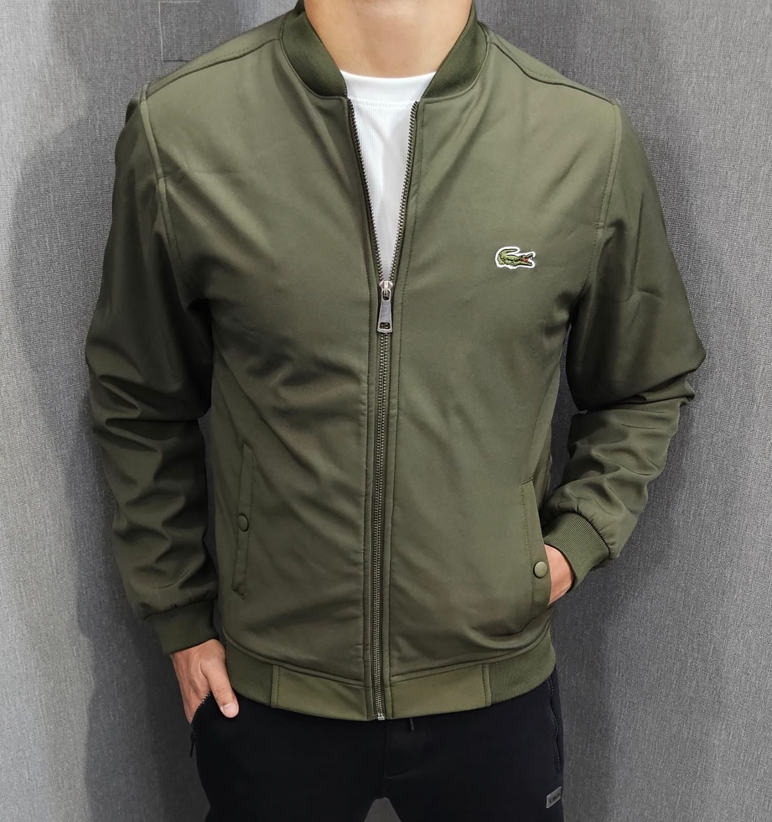 Olive Green Mens Winter Jackets Wind breaker imported fabric