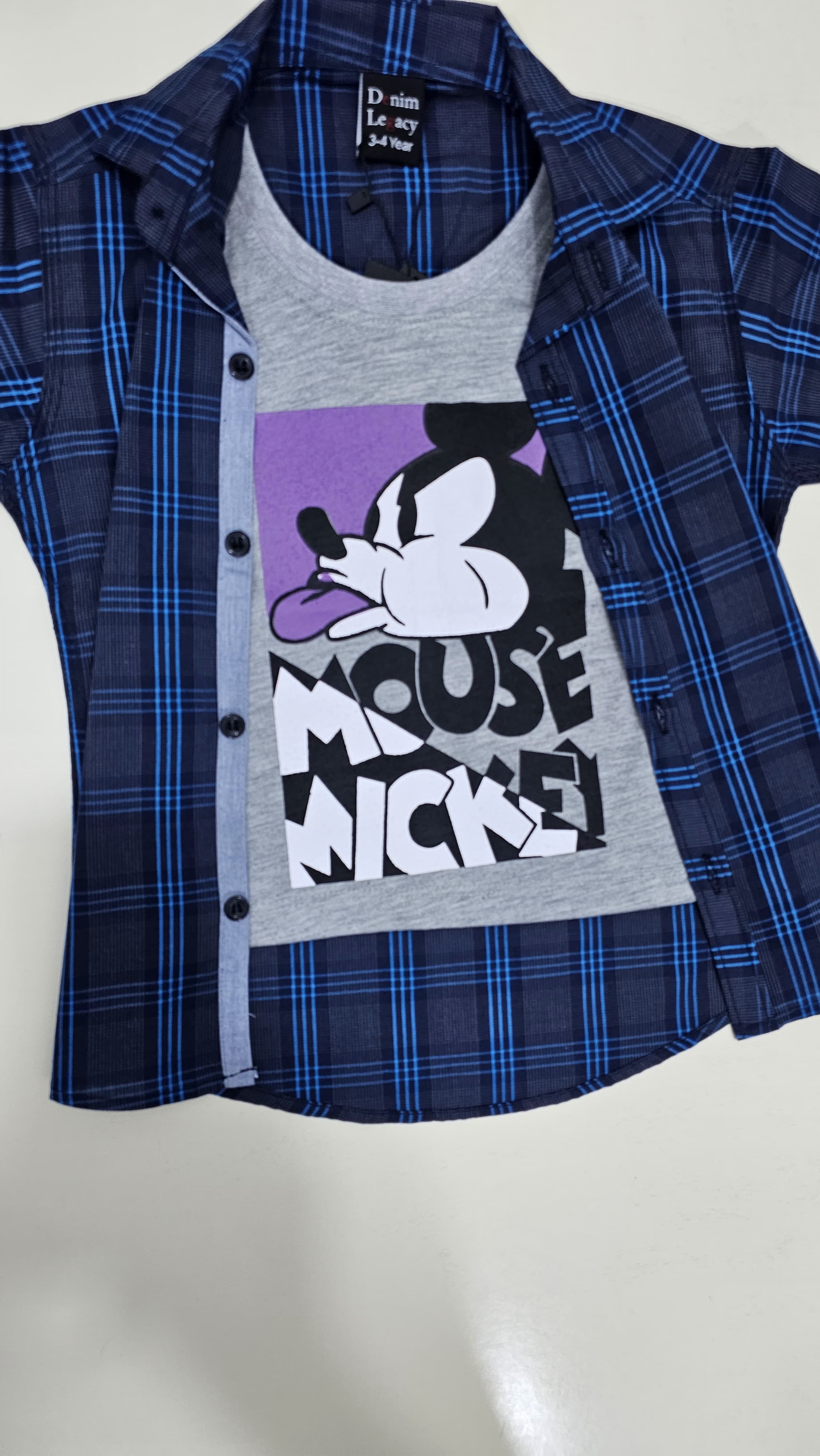 Blue with inside grey Tshirt Boys Casual Shirts