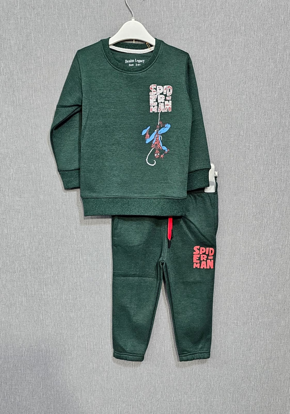 Dark Green Mikey Boys Tracksuit Soft cotton Fleece Fabric