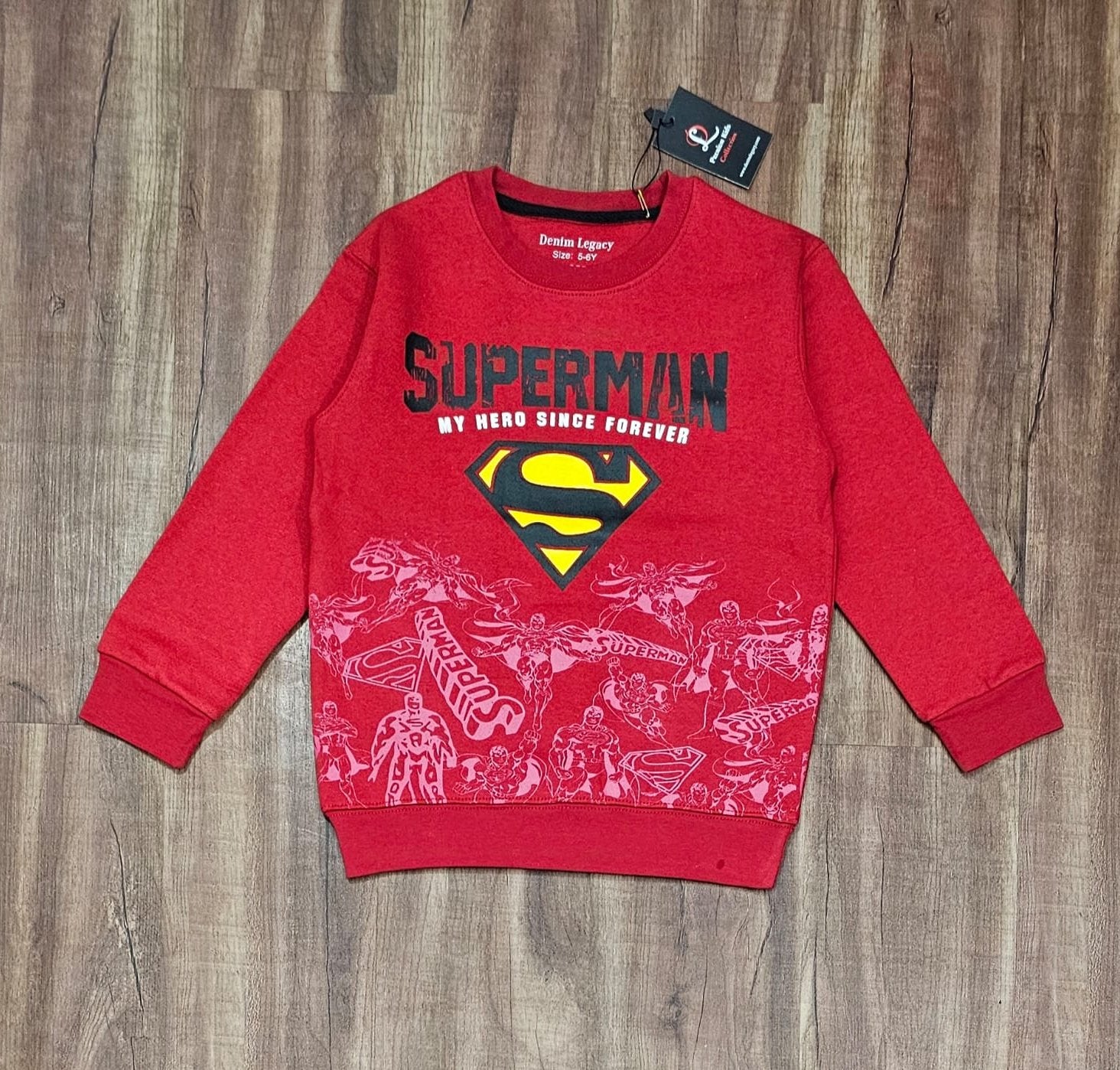 Superman Red boys sweatshirt Cotton Fleece Fabric
