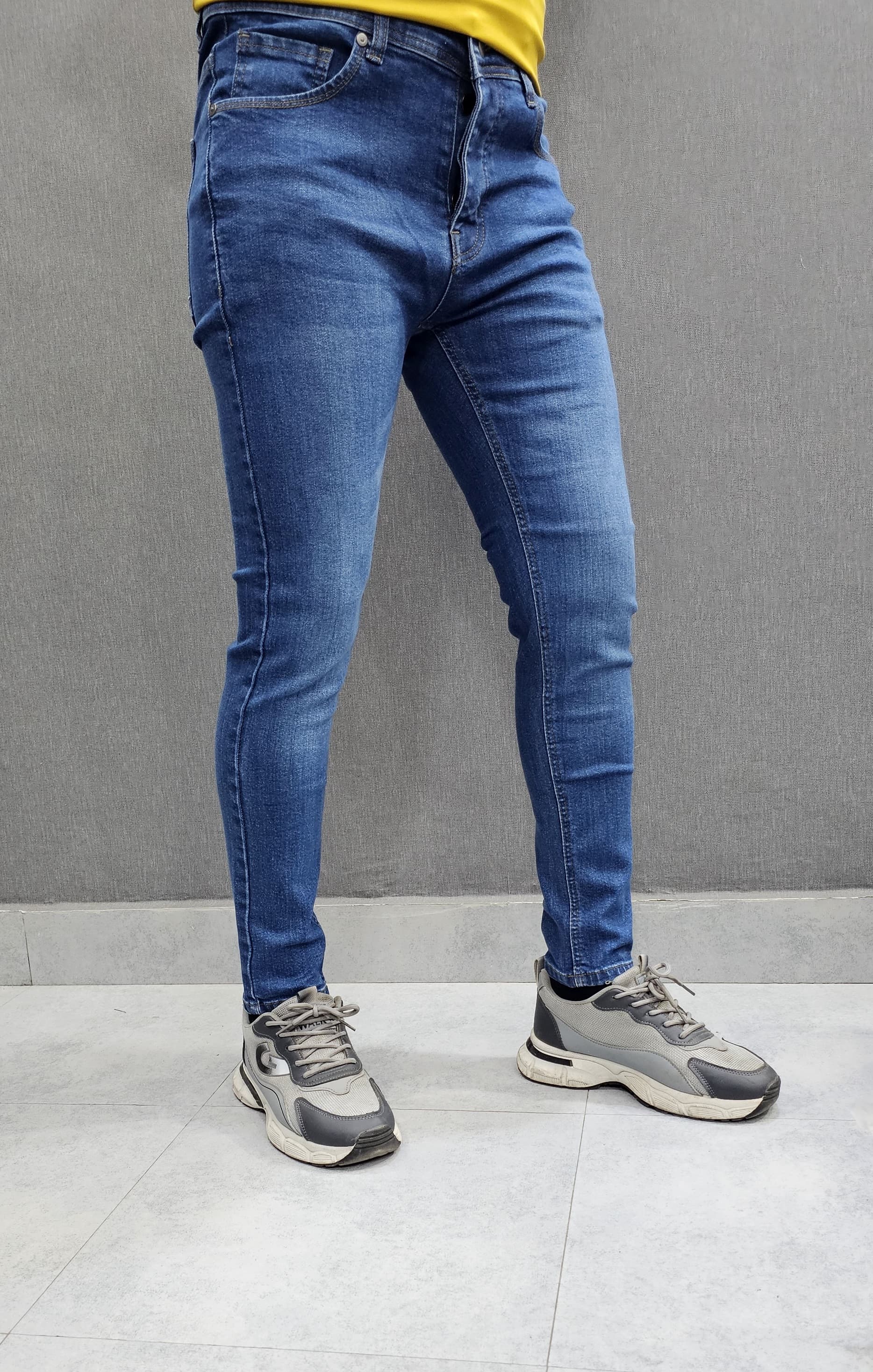 Mid Blue Ankle Fit Jeans Stretch Fabric Soft & comfortable