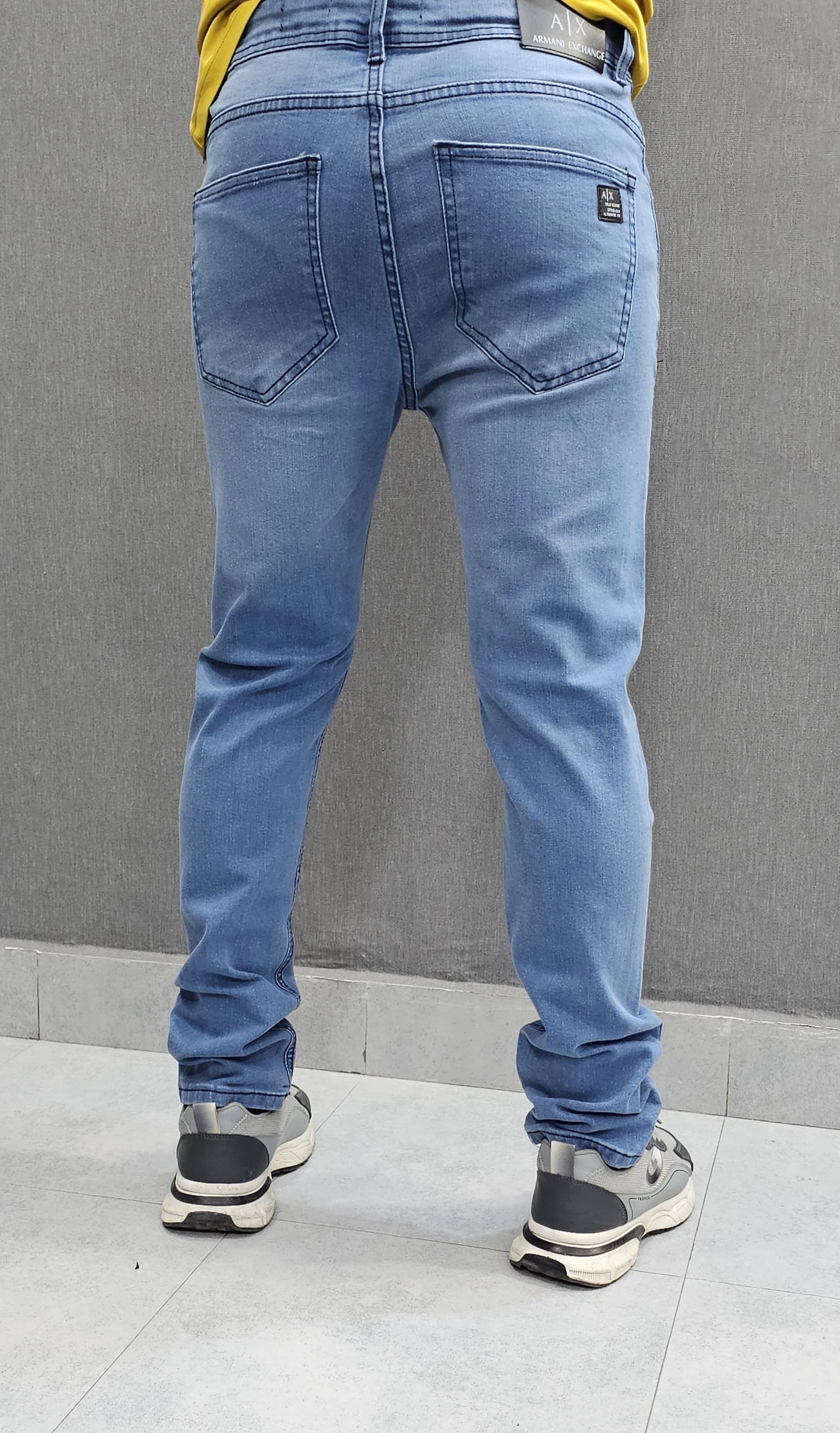 Sky Blue Slim Regular Fit Jeans. Stretch Fabric Soft & Comfortable