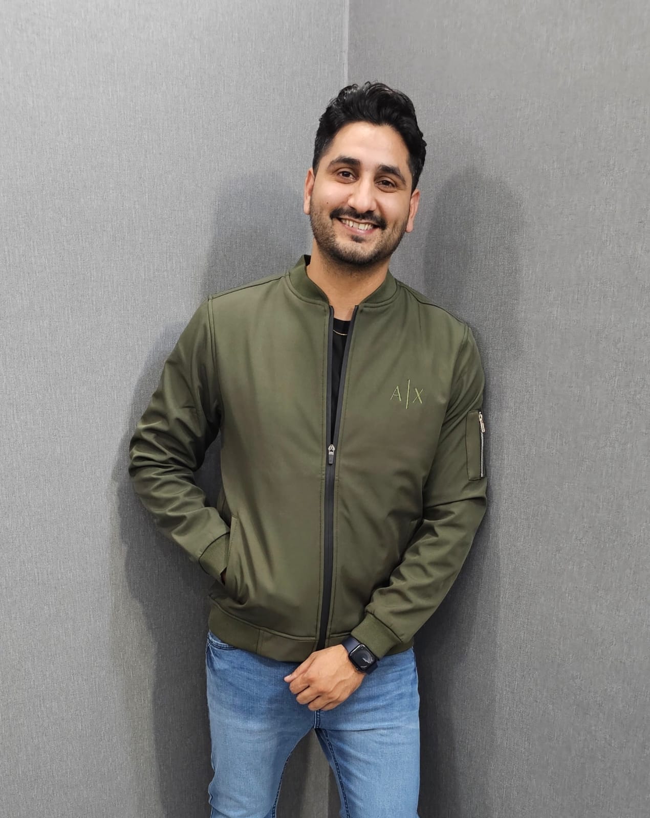 Olive Green Mens Winter Jackets Wind breaker imported fabric