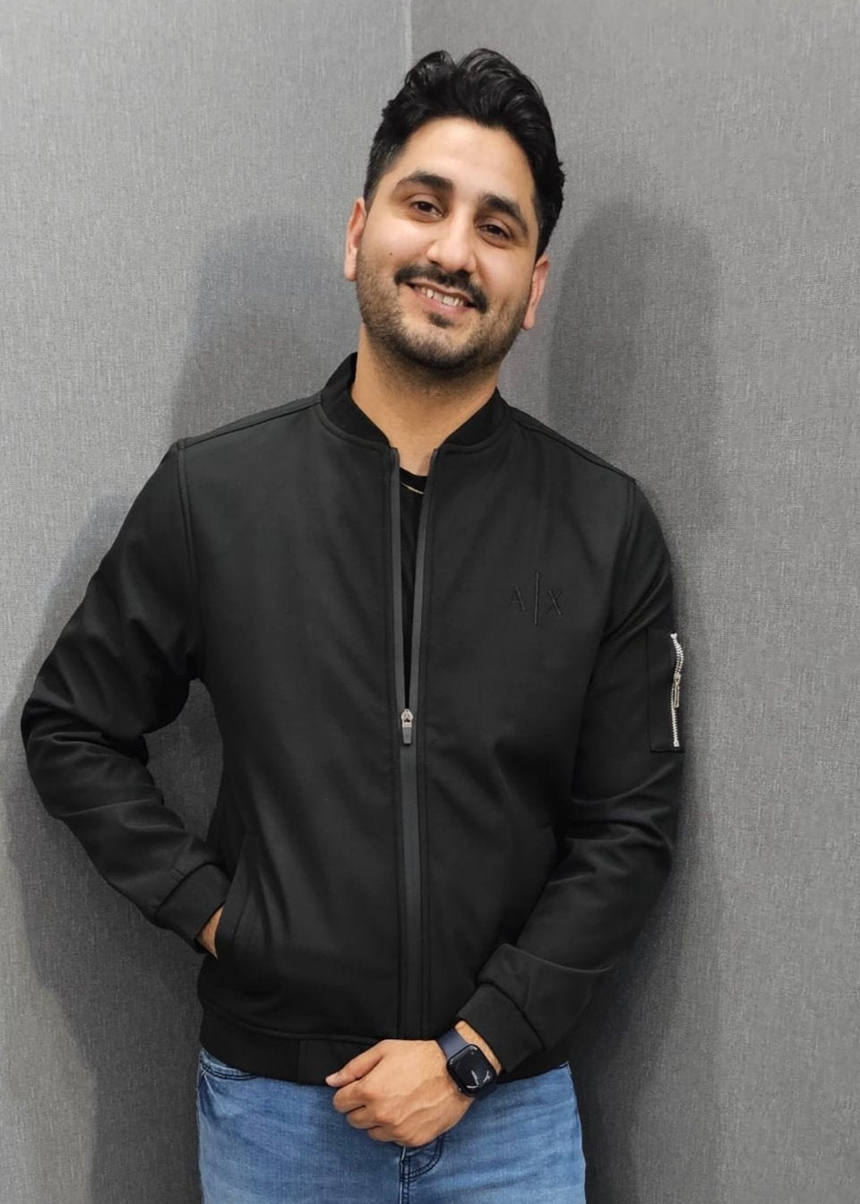 Black Mens Winter Jackets Wind breaker imported fabric