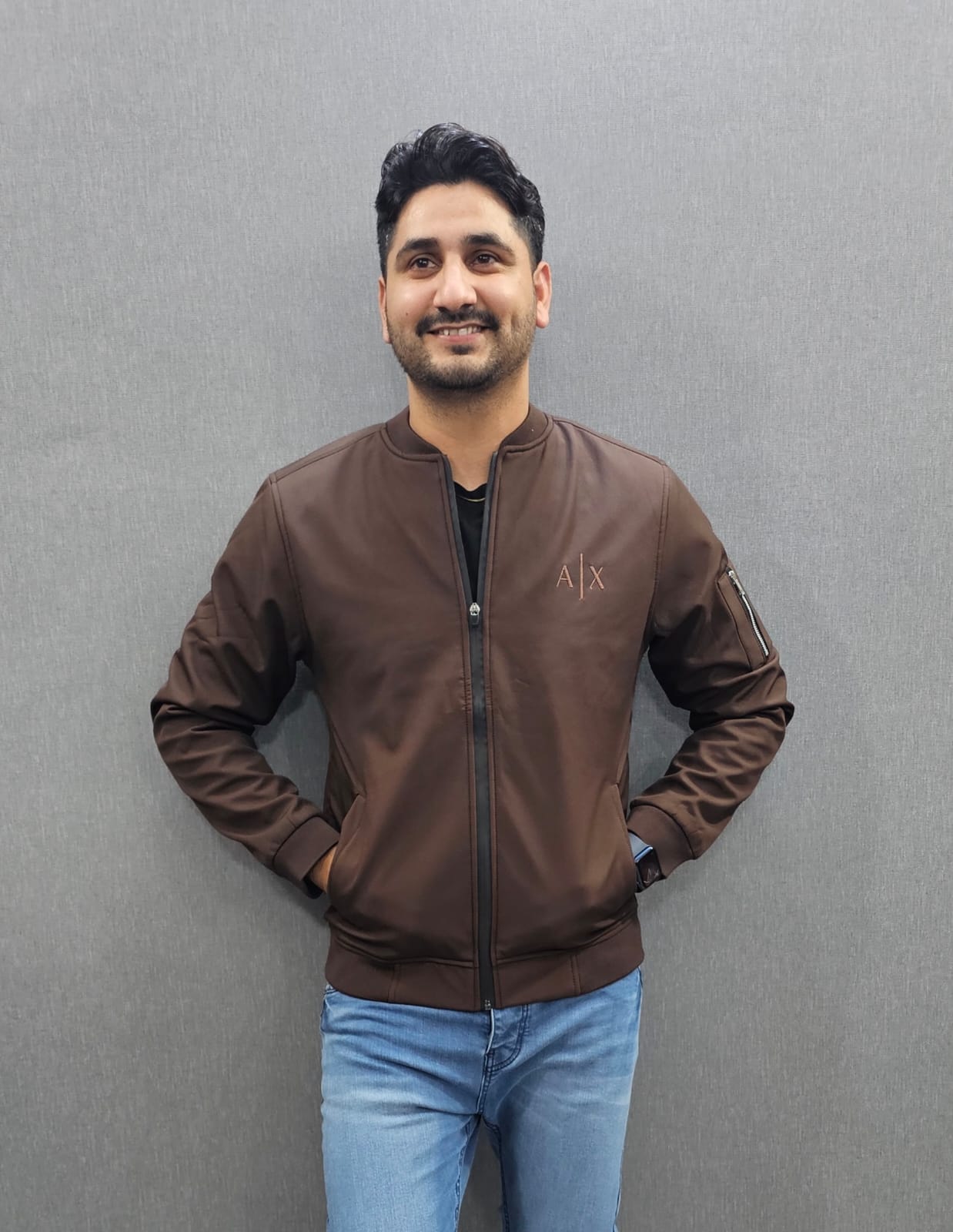 Dark Brown Mens Winter Jackets Wind breaker imported fabric