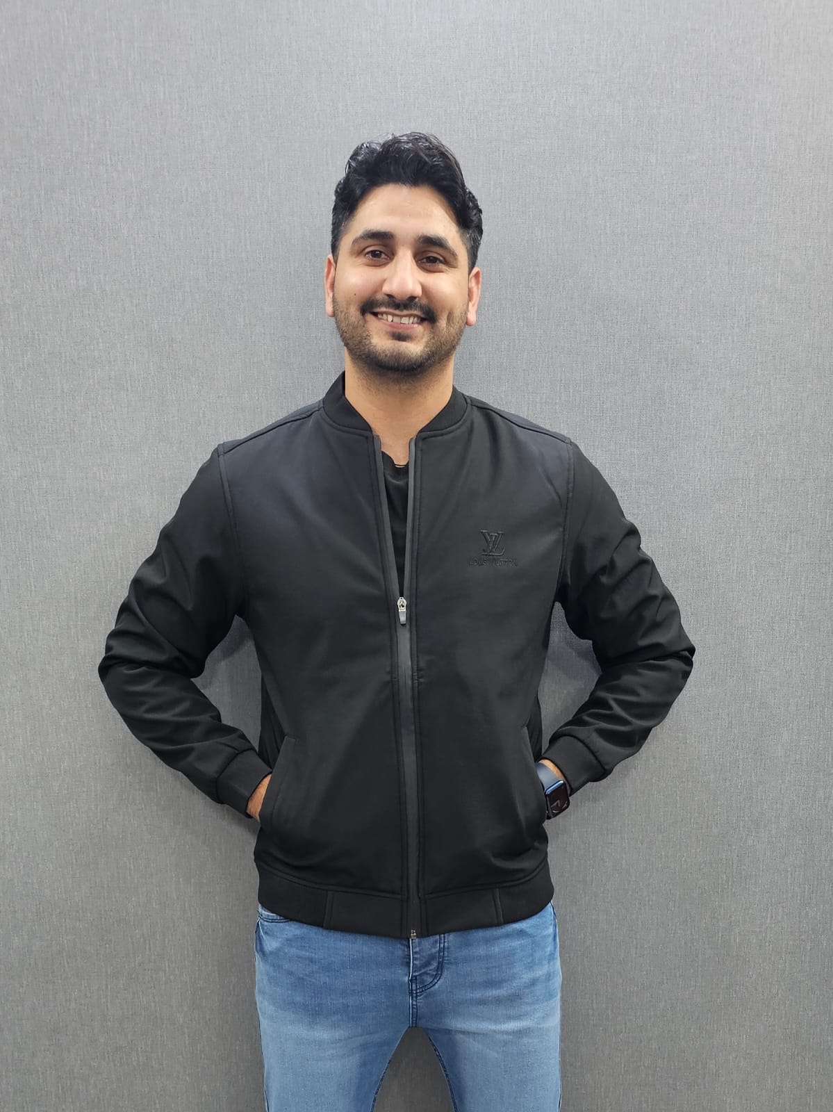 Black Mens Winter Jackets Wind breaker imported fabric