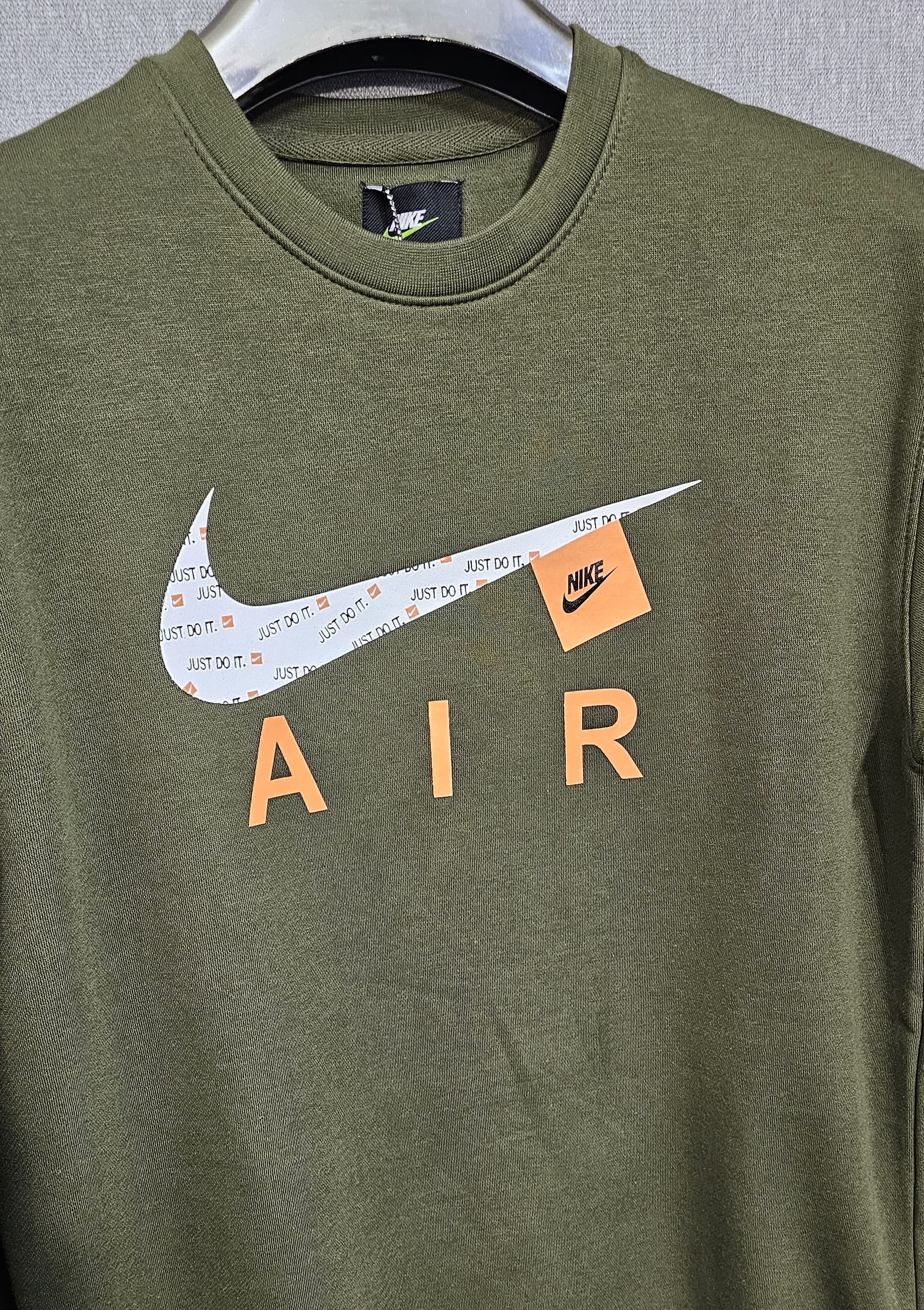 Olive Green Men's Premium Sweatshirts Cotton Fleece Fabric