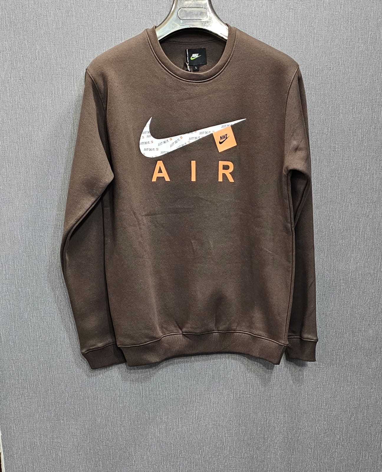 Brown Men's Premium Sweatshirts Cotton Fleece Fabric