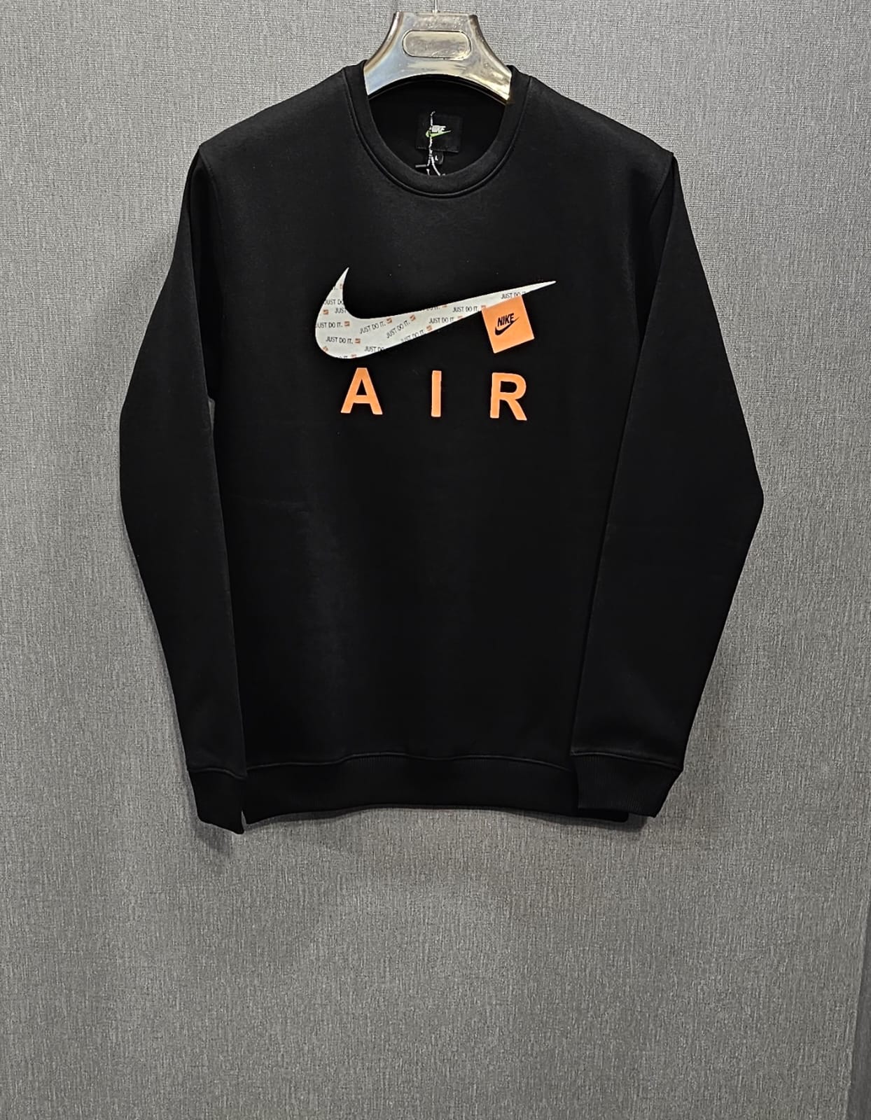 Black Men's Premium Sweatshirts Cotton Fleece Fabric