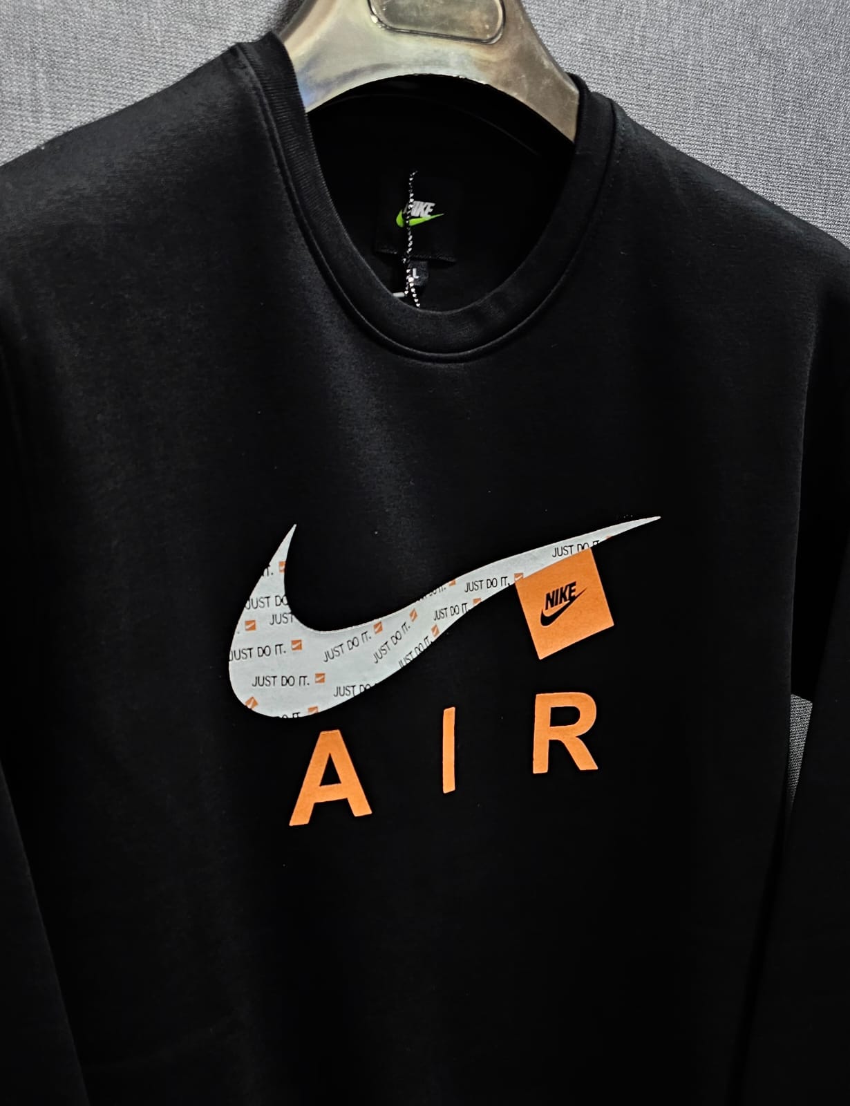 Black Men's Premium Sweatshirts Cotton Fleece Fabric