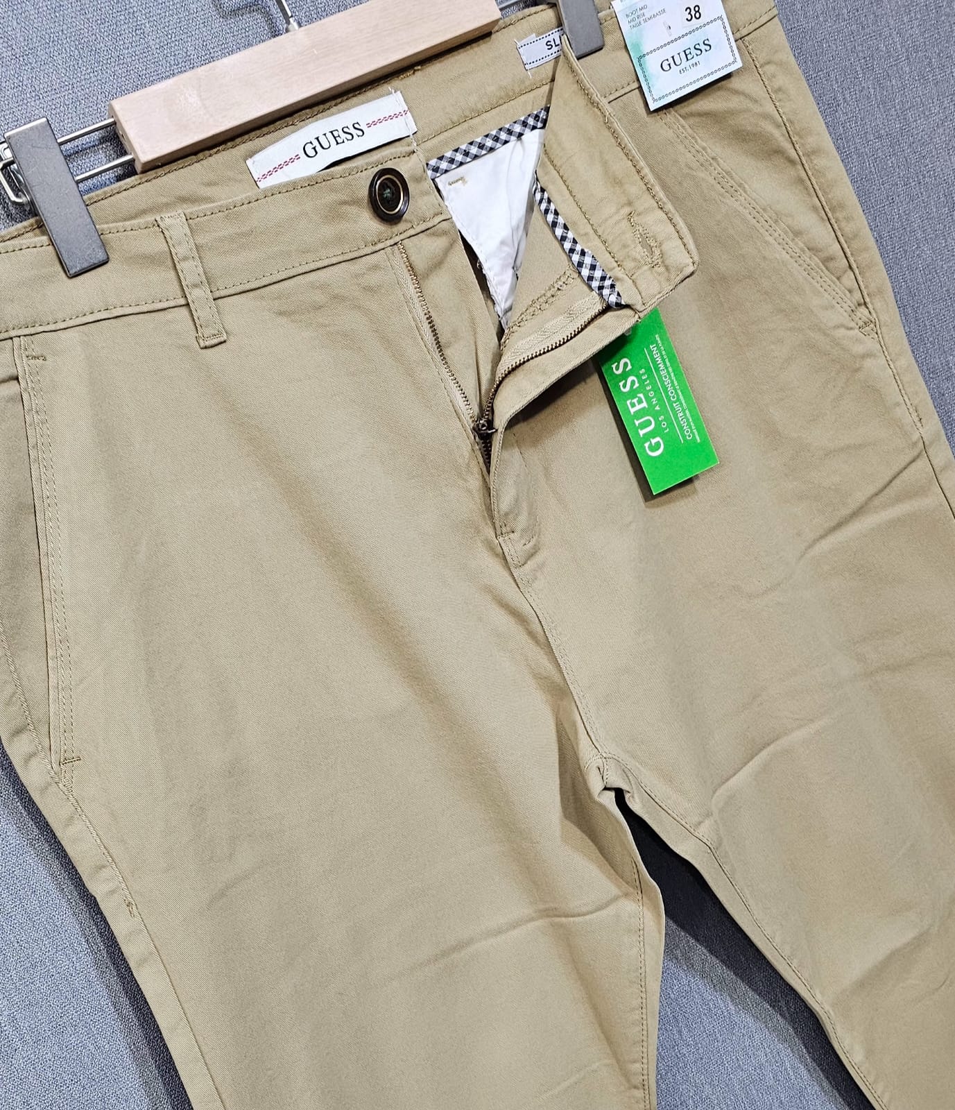 GS- Big Size Stretch Cotton Pants. Khakhi