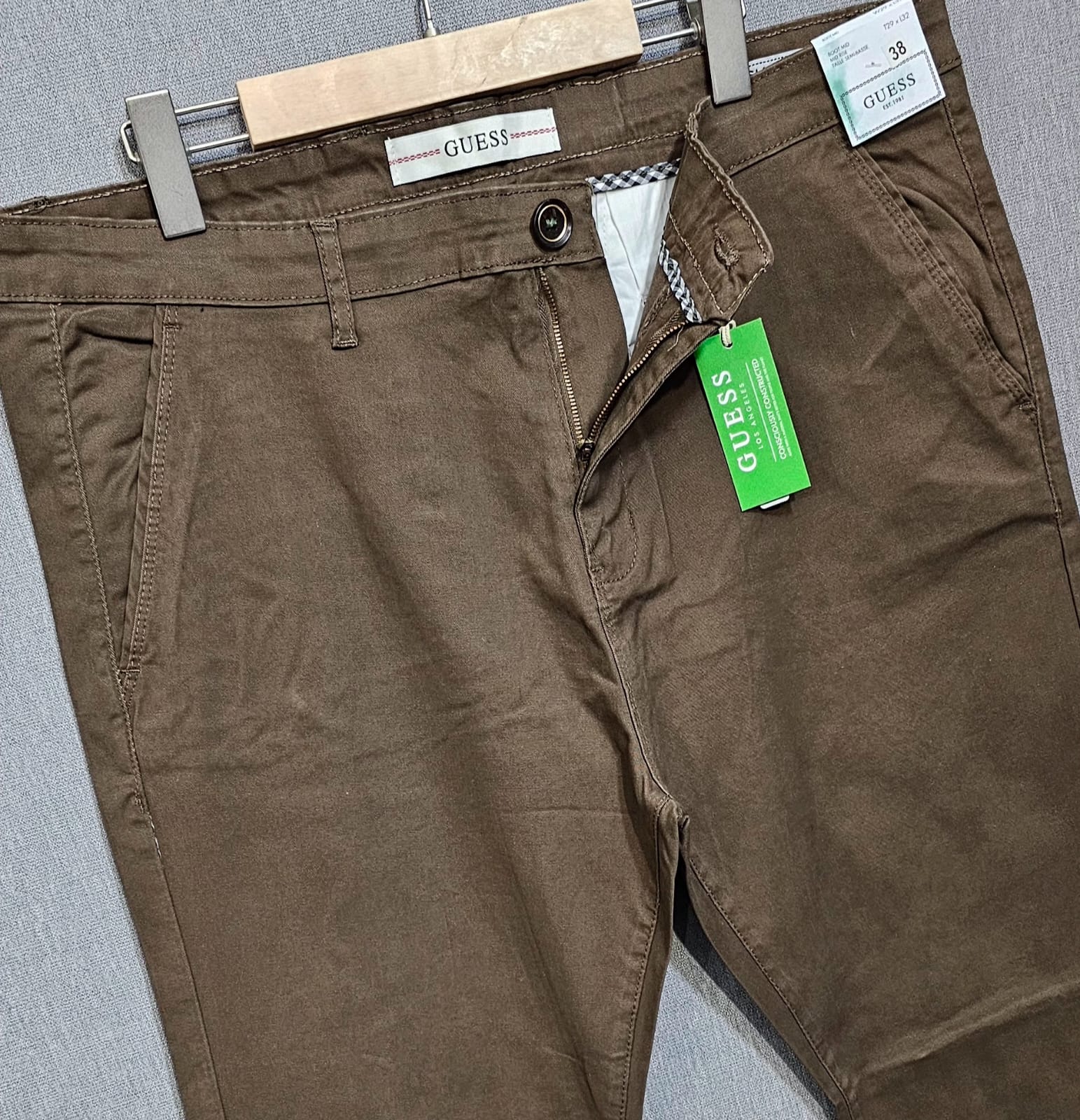 GS- Big Size Stretch Cotton Pants. Brown