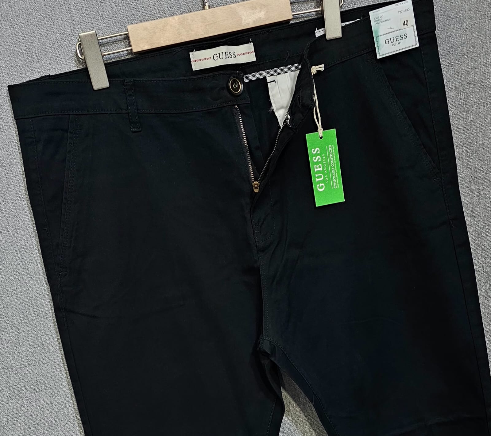 GS- Big Size Stretch Cotton Pants. Black
