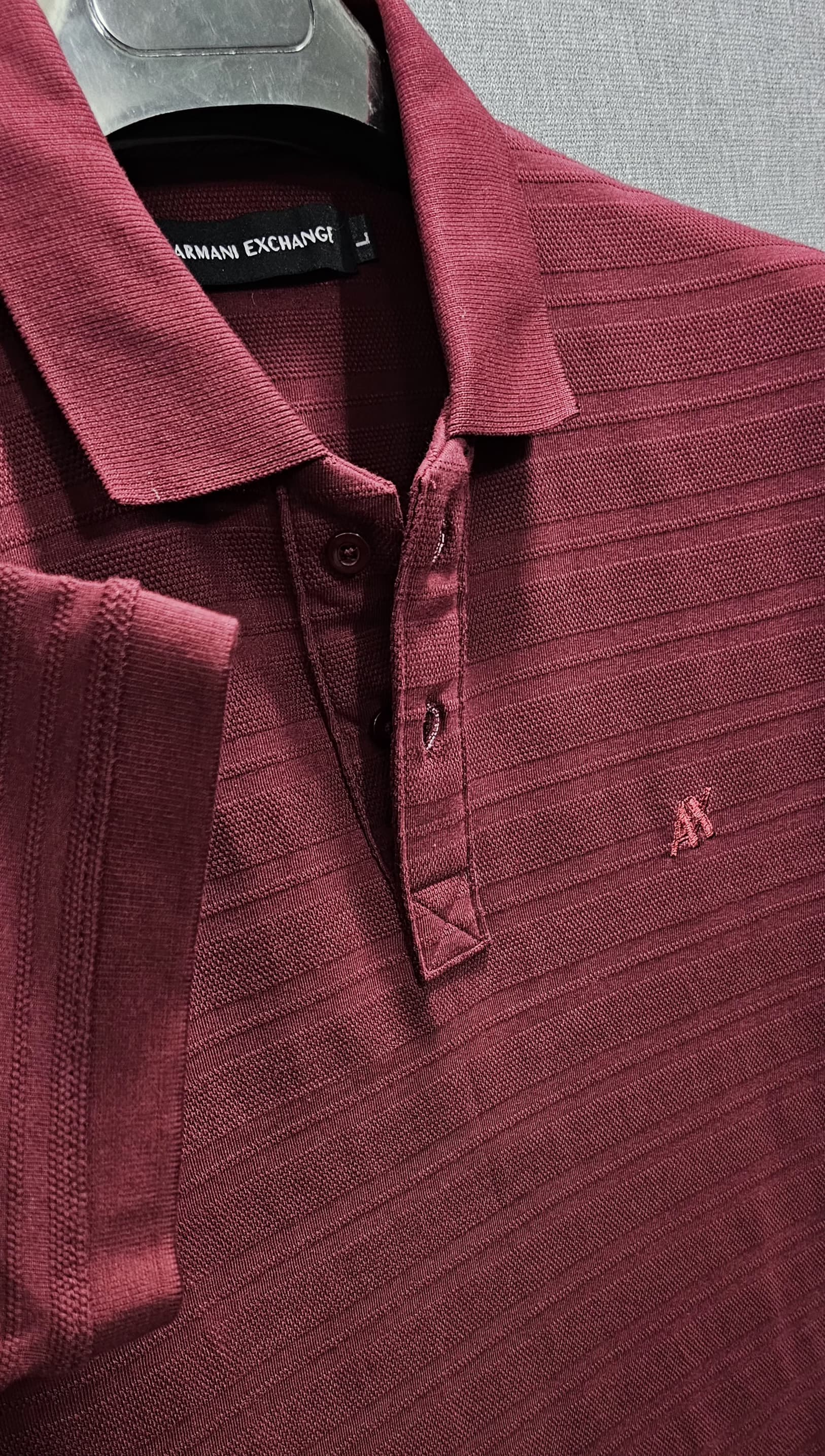 Mens knitted polo shirts in Cotton Jackard self Fabric Maroon