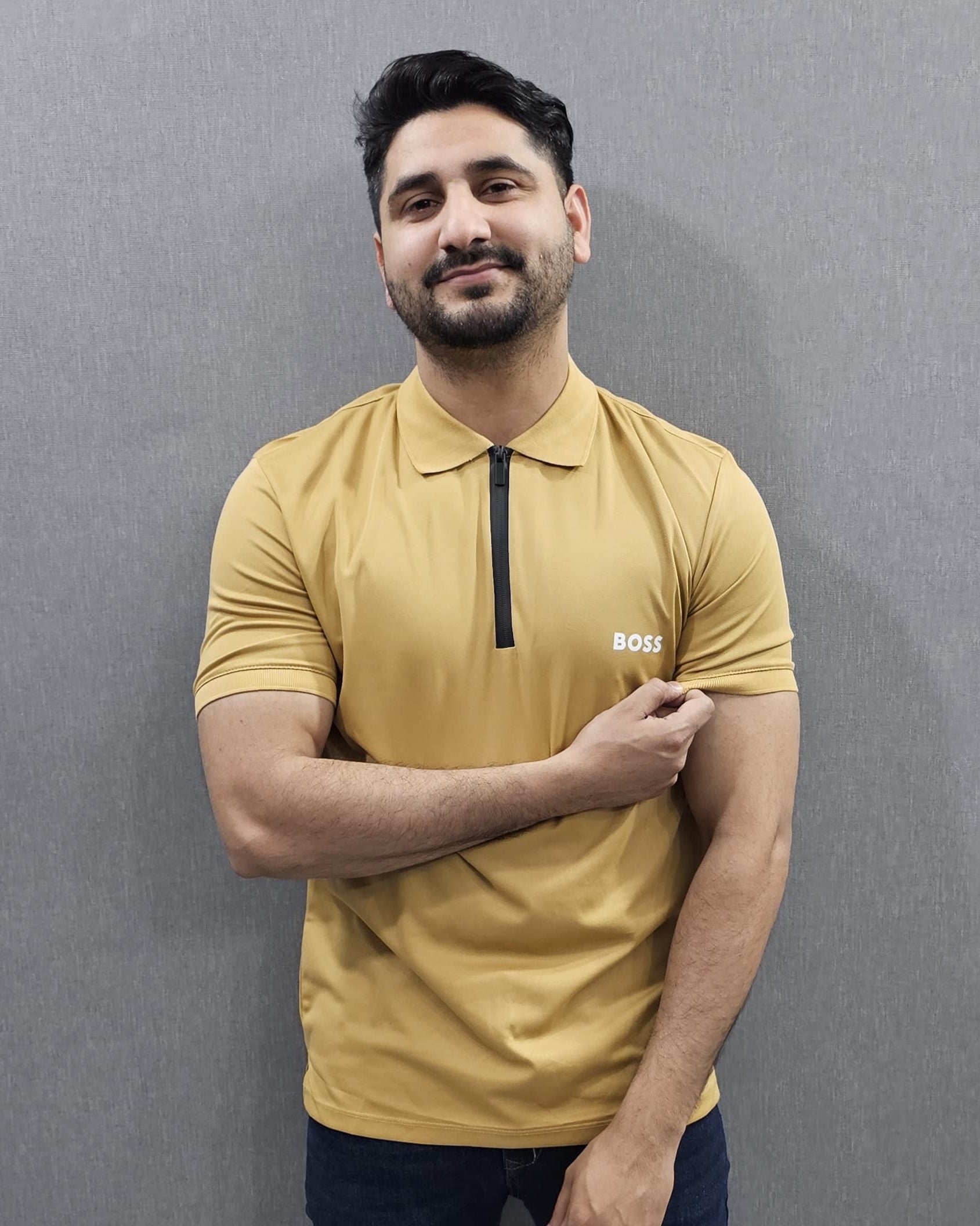 Mens Drifit polo shirts, stretch soft fabric Khakhi