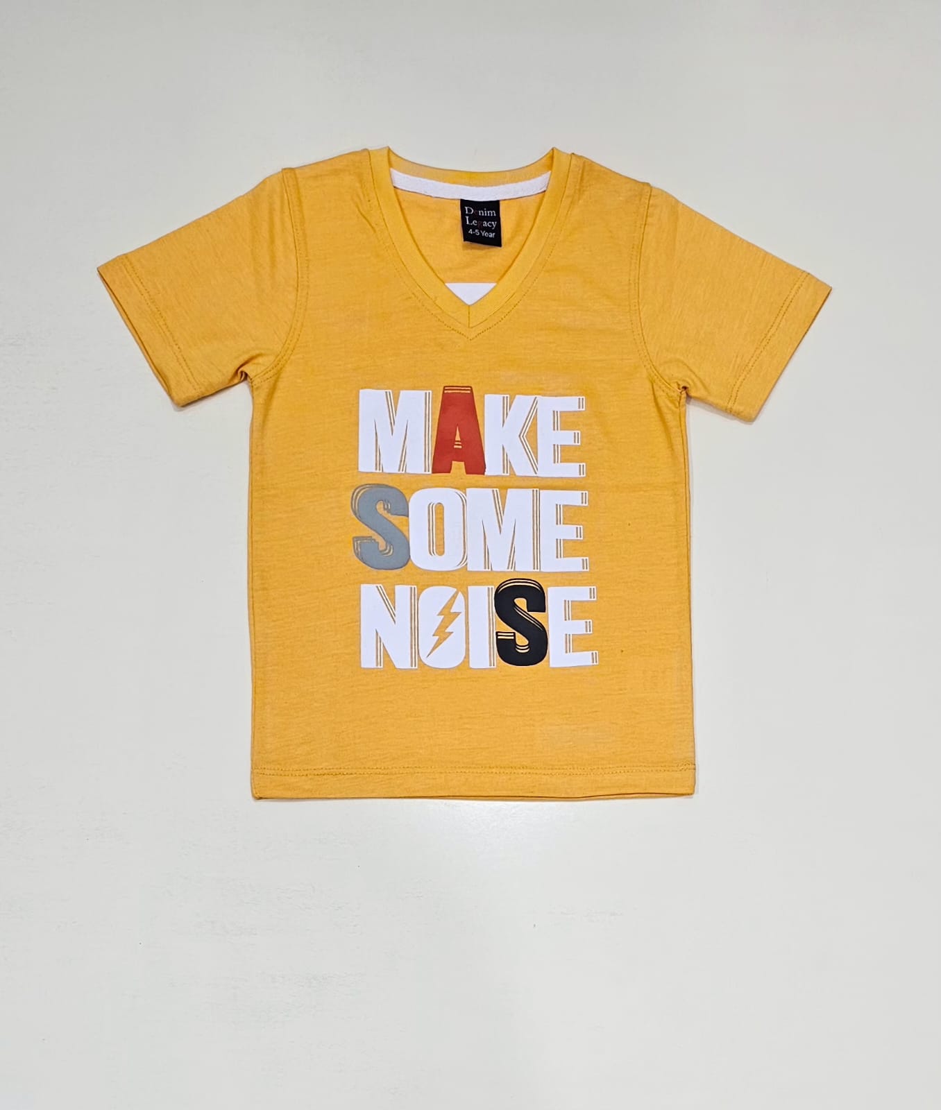 Boys Fashion T-shirts Half sleeves in Cotton Jersey Fabric Yellow