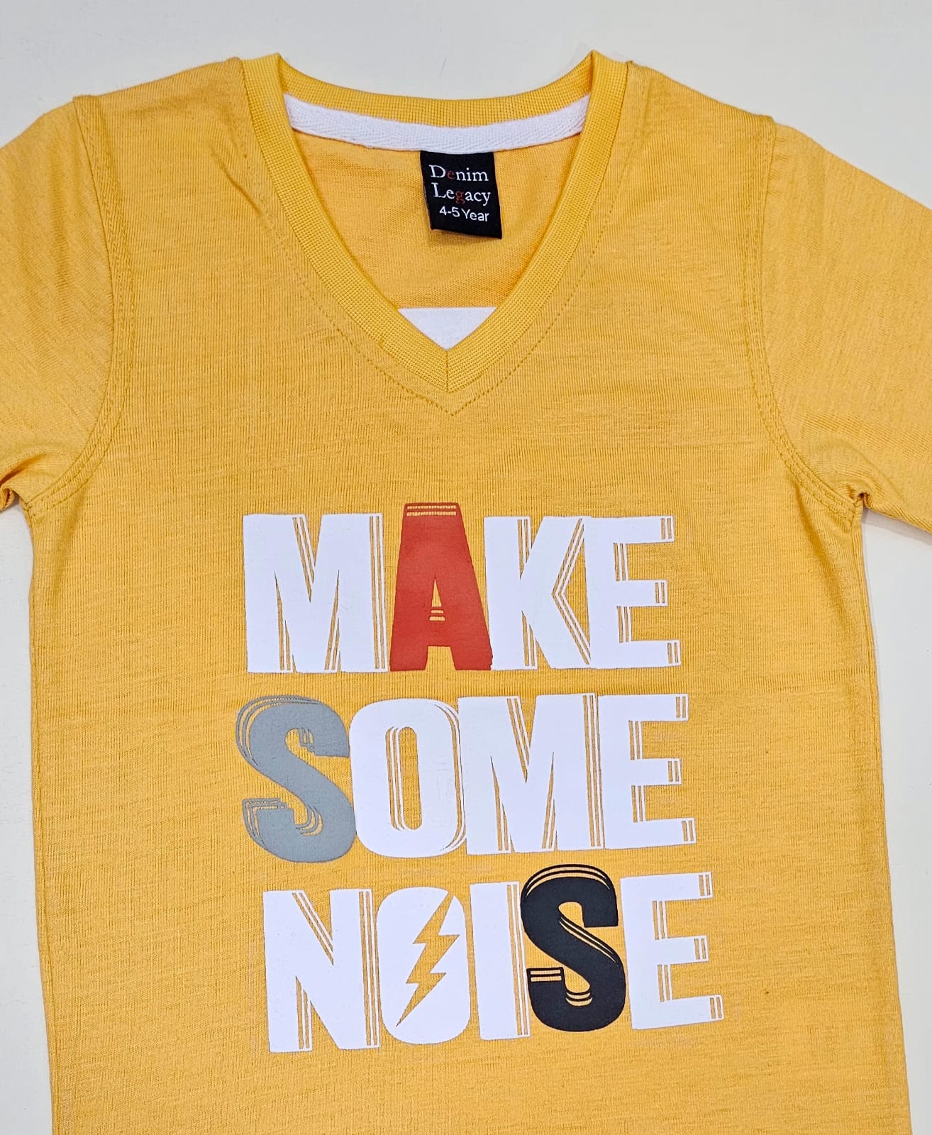 Boys Fashion T-shirts Half sleeves in Cotton Jersey Fabric Yellow