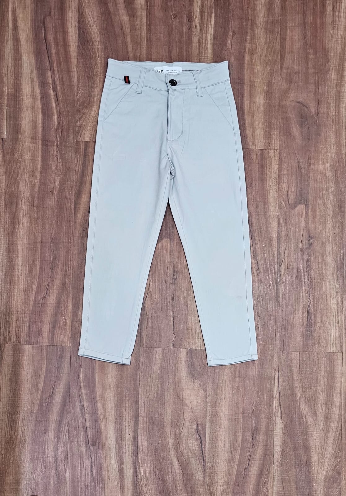 Boys Cotton Stretch pants, soft comfortable fabric in regular fit Light grey