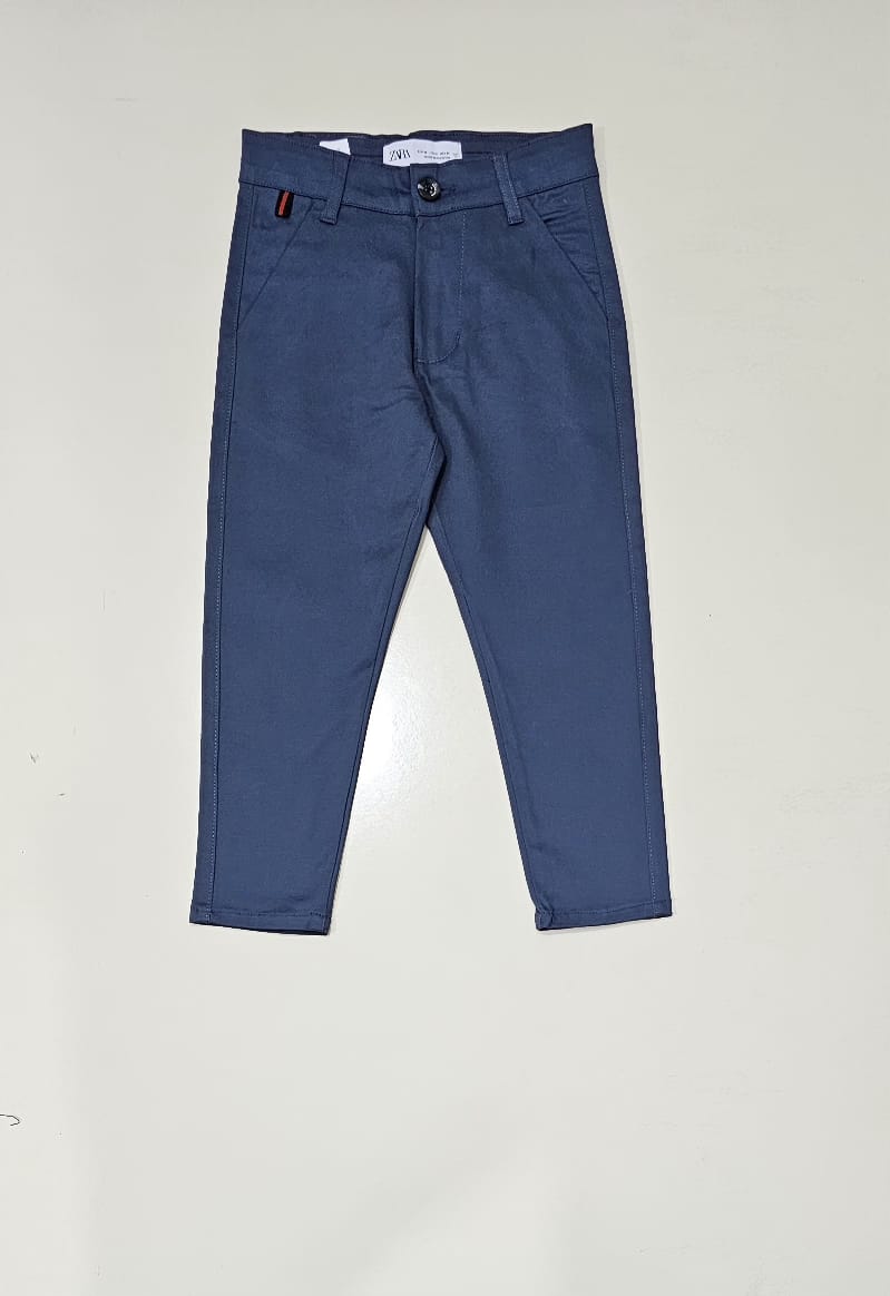 Boys Cotton Stretch pants, soft comfortable fabric in regular fit Blue