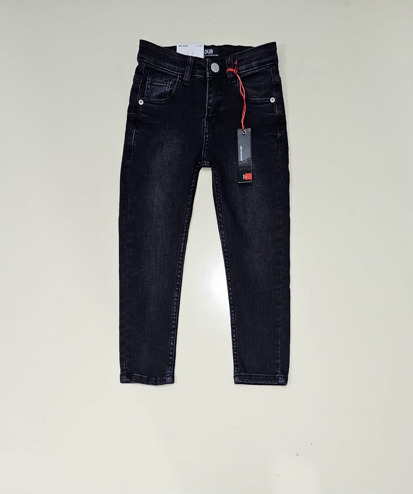 Boys Regular Fit jeans, soft comfortable Stretch denim fabric Black Faided