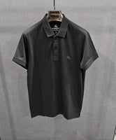 Mens knitted polo shirts in Cotton Jackard self Fabric Green