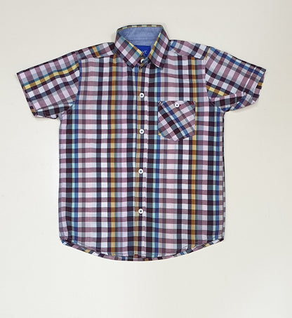 Random Check Boys Half Sleeve Casual Shirts