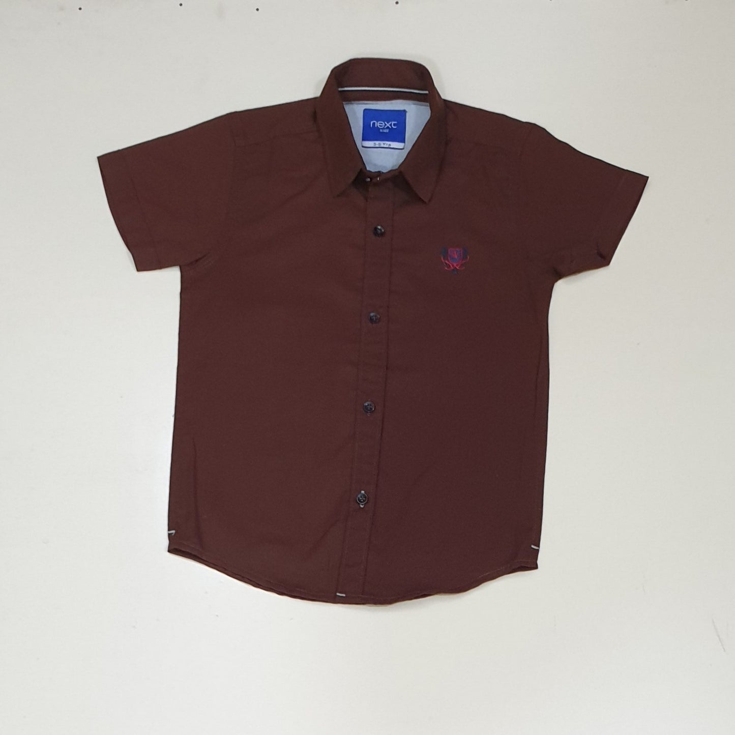 Brown Plain Boys Half Sleeve Casual Shirts