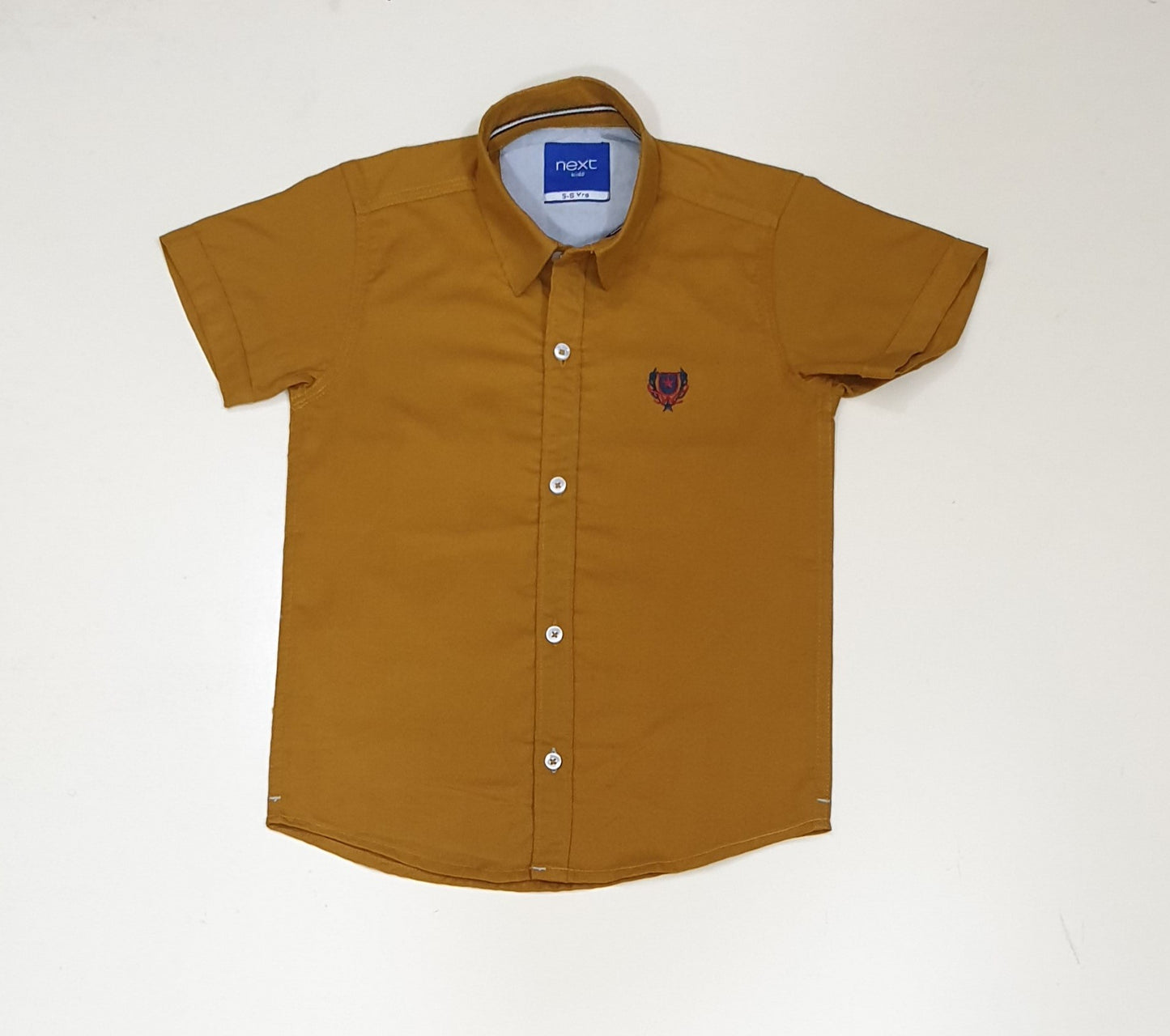 Mustard Plain Boys Half Sleeve Casual Shirts