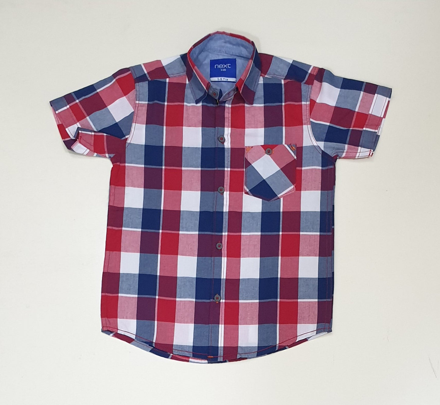 Red Check Boys Half Sleeve Casual Shirts