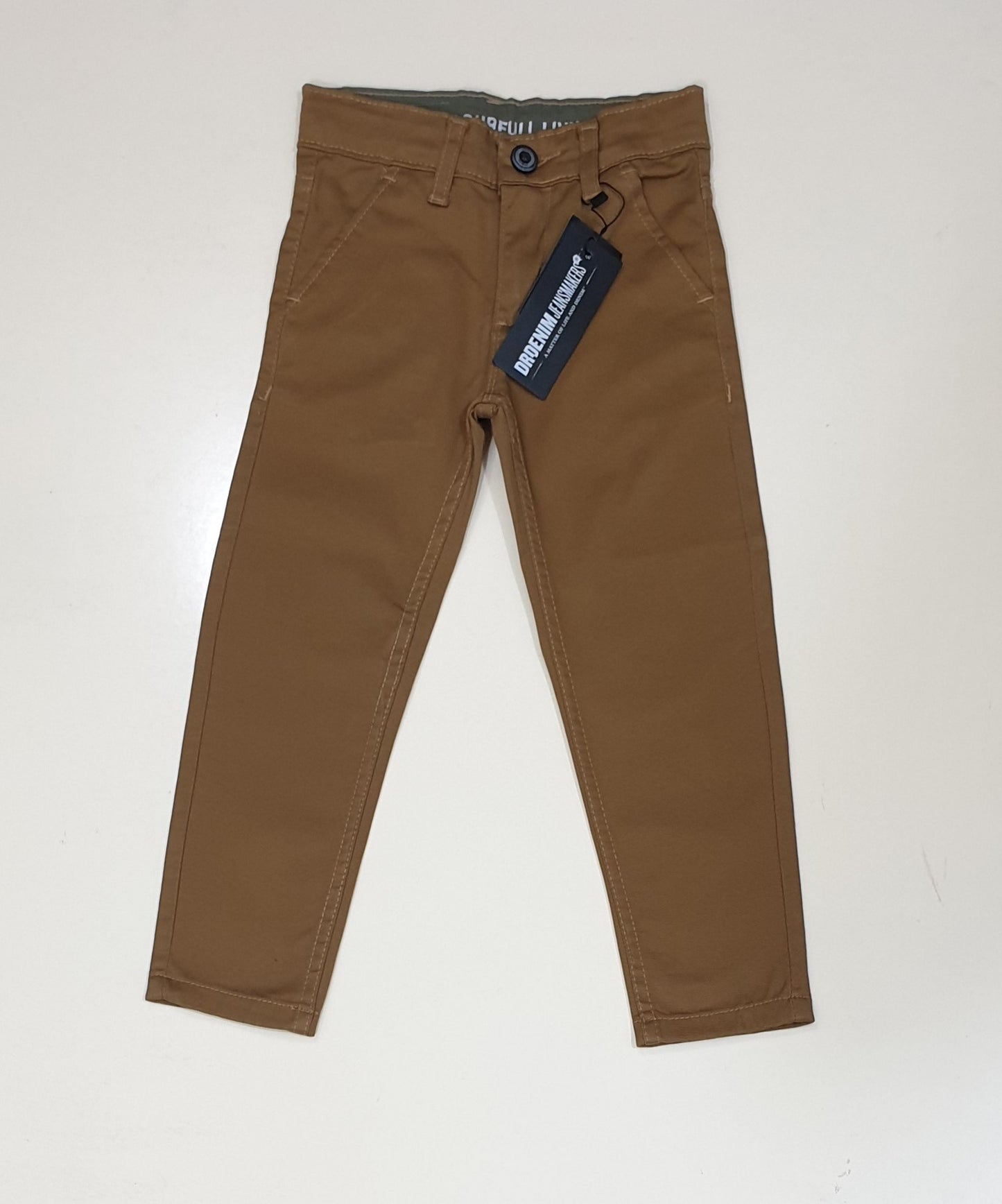 Camel Brown Cotton Jeans for Boys